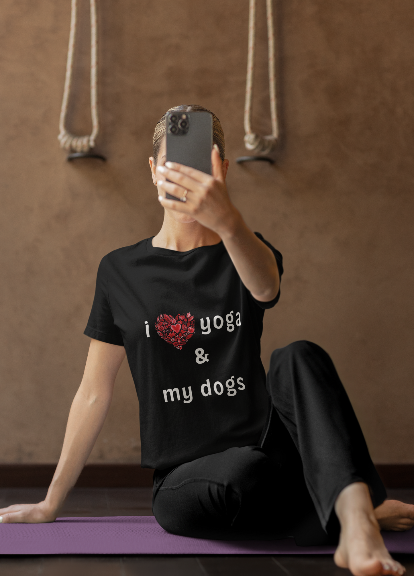 I Love Yoga & My Dogs Unisex Yoga Tee - Perfect Gift for Yoga Enthusiasts and Dog Lovers I Self-Care Meditation Apparel