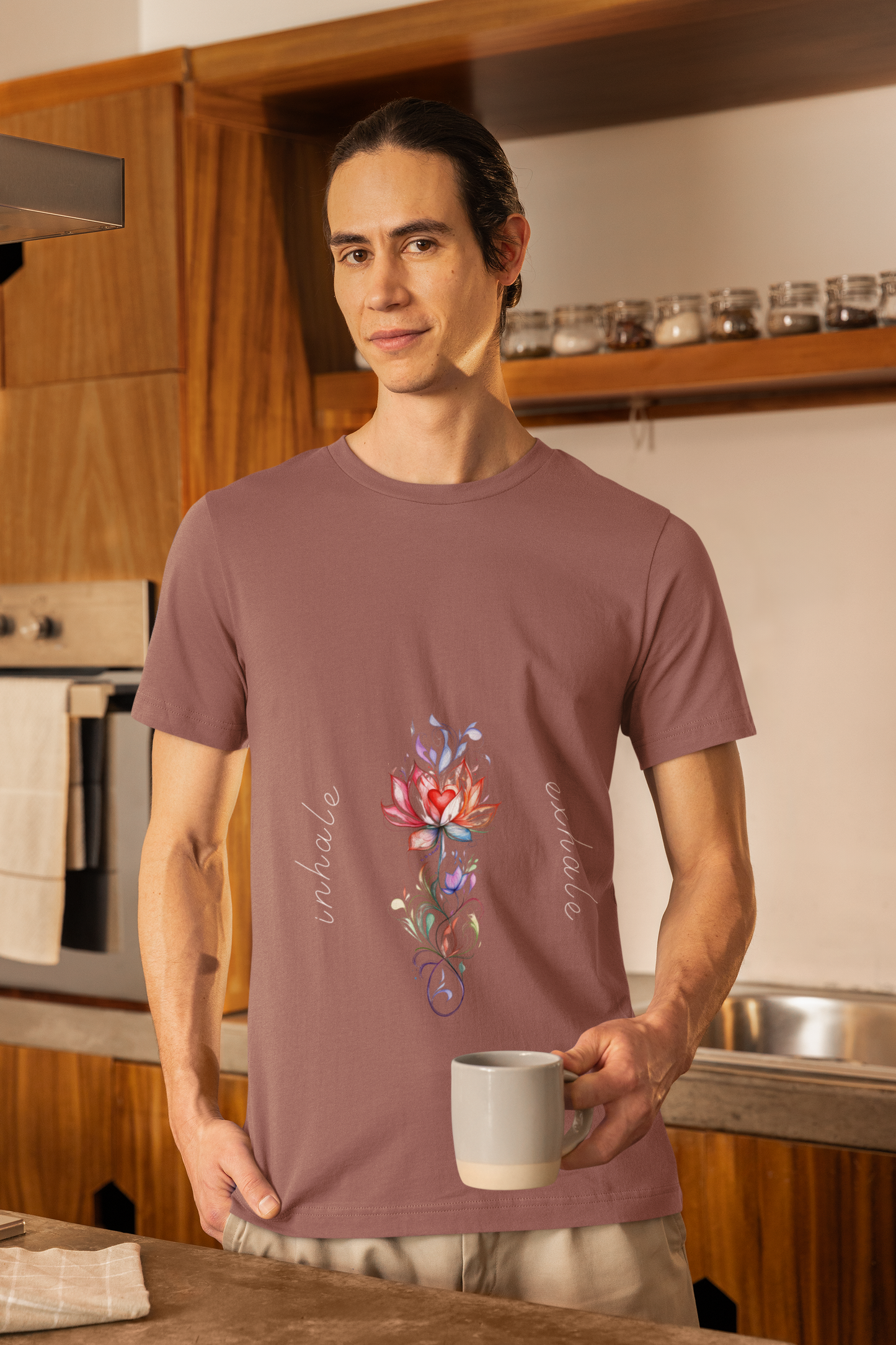 Lotus Flower Inhale Exhale Unisex Yoga Tee | Inspirational T-Shirt I Yoga Mindfulness Apparel I Self-Care Meditation Clothing