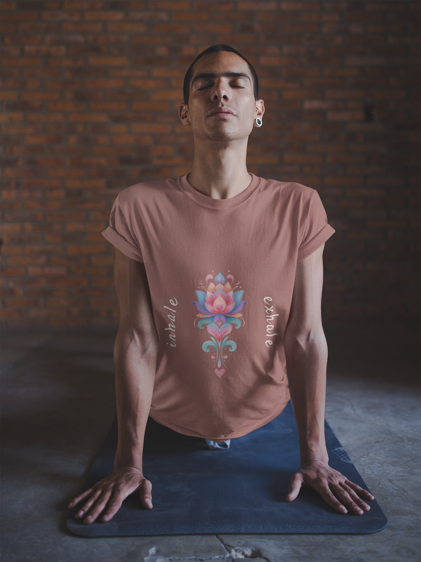 Lotus Flower Inhale Exhale Unisex Yoga Tee | Inspirational T-Shirt I Yoga Mindfulness Apparel I Meditation T-Shirt