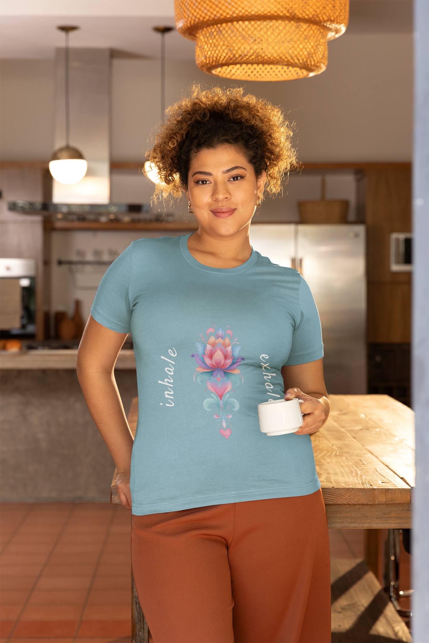 Lotus Flower Inhale Exhale Unisex Yoga Tee | Inspirational T-Shirt I Yoga Mindfulness Apparel I Meditation T-Shirt