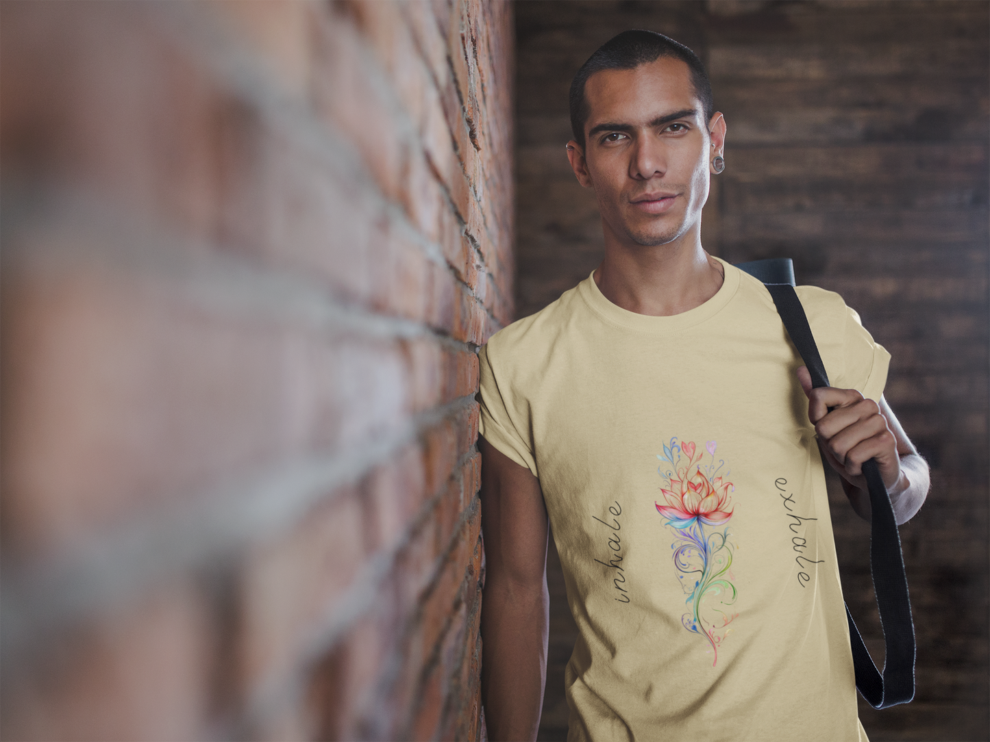 Lotus Flower Inhale Exhale Unisex Yoga Tee | Inspirational T-Shirt I Yoga Mindfulness Apparel I Meditation T-Shirt