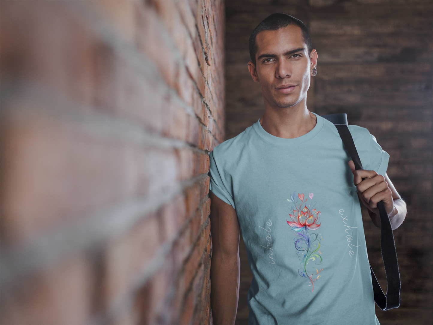 Lotus Flower Inhale Exhale Unisex Yoga Tee | Inspirational T-Shirt I Yoga Mindfulness Apparel I Meditation T-Shirt