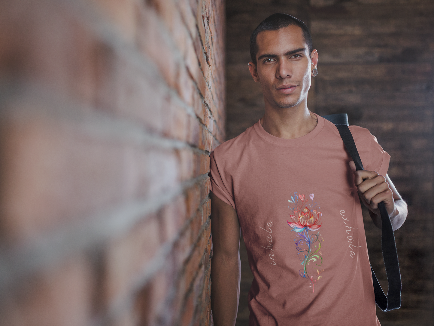 Lotus Flower Inhale Exhale Unisex Yoga Tee | Inspirational T-Shirt I Yoga Mindfulness Apparel I Meditation T-Shirt