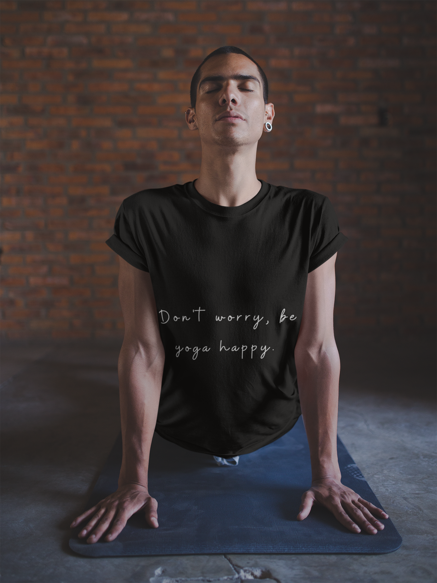 "Don't Worry Be Yoga Happy" Unisex Tee I Inspirational T-Shirt I Gift for Yogis I Motivational Tee I Relaxation & Mindfulness Clothing