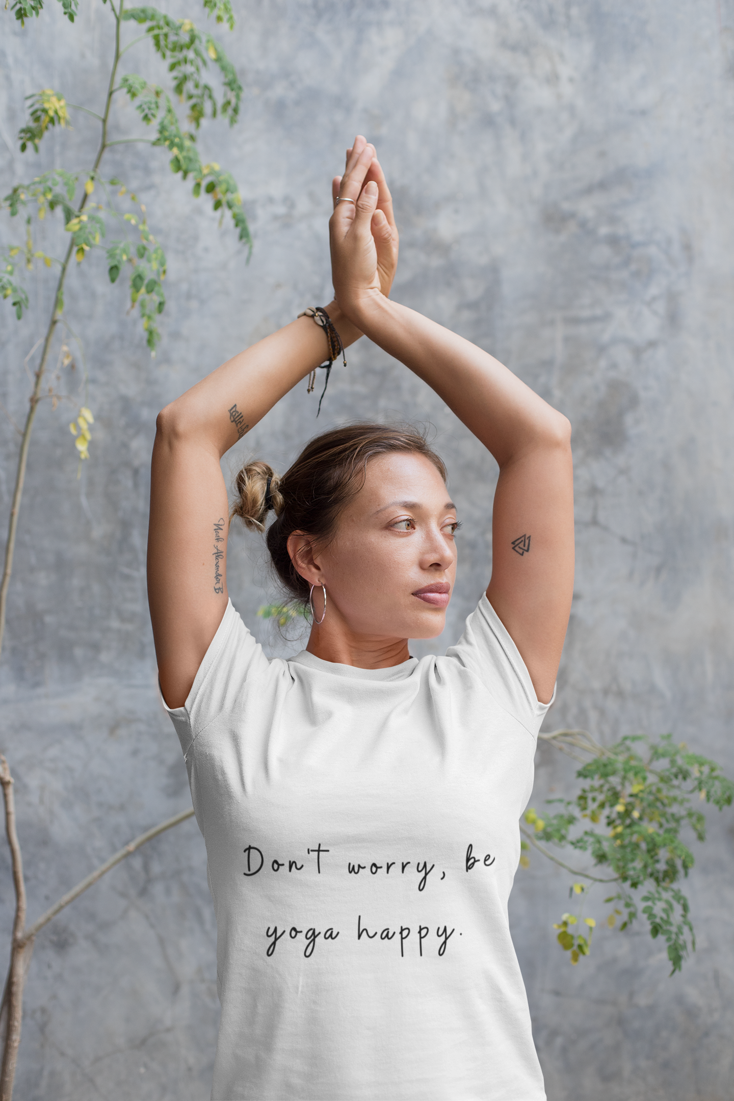 "Don't Worry Be Yoga Happy" Unisex Tee I Inspirational T-Shirt I Gift for Yogis I Motivational Tee I Relaxation & Mindfulness Clothing