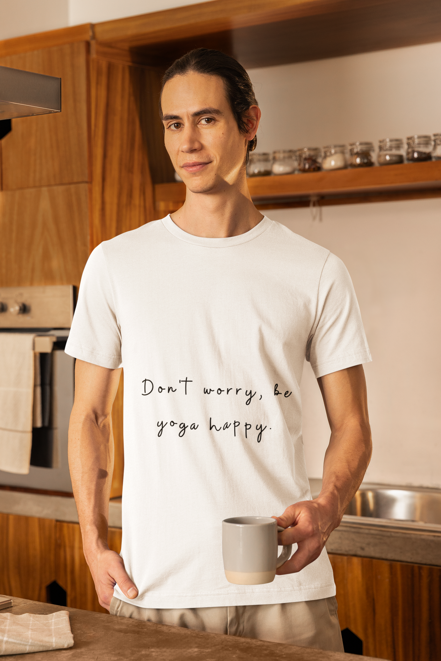 "Don't Worry Be Yoga Happy" Unisex Tee I Inspirational T-Shirt I Gift for Yogis I Motivational Tee I Relaxation & Mindfulness Clothing
