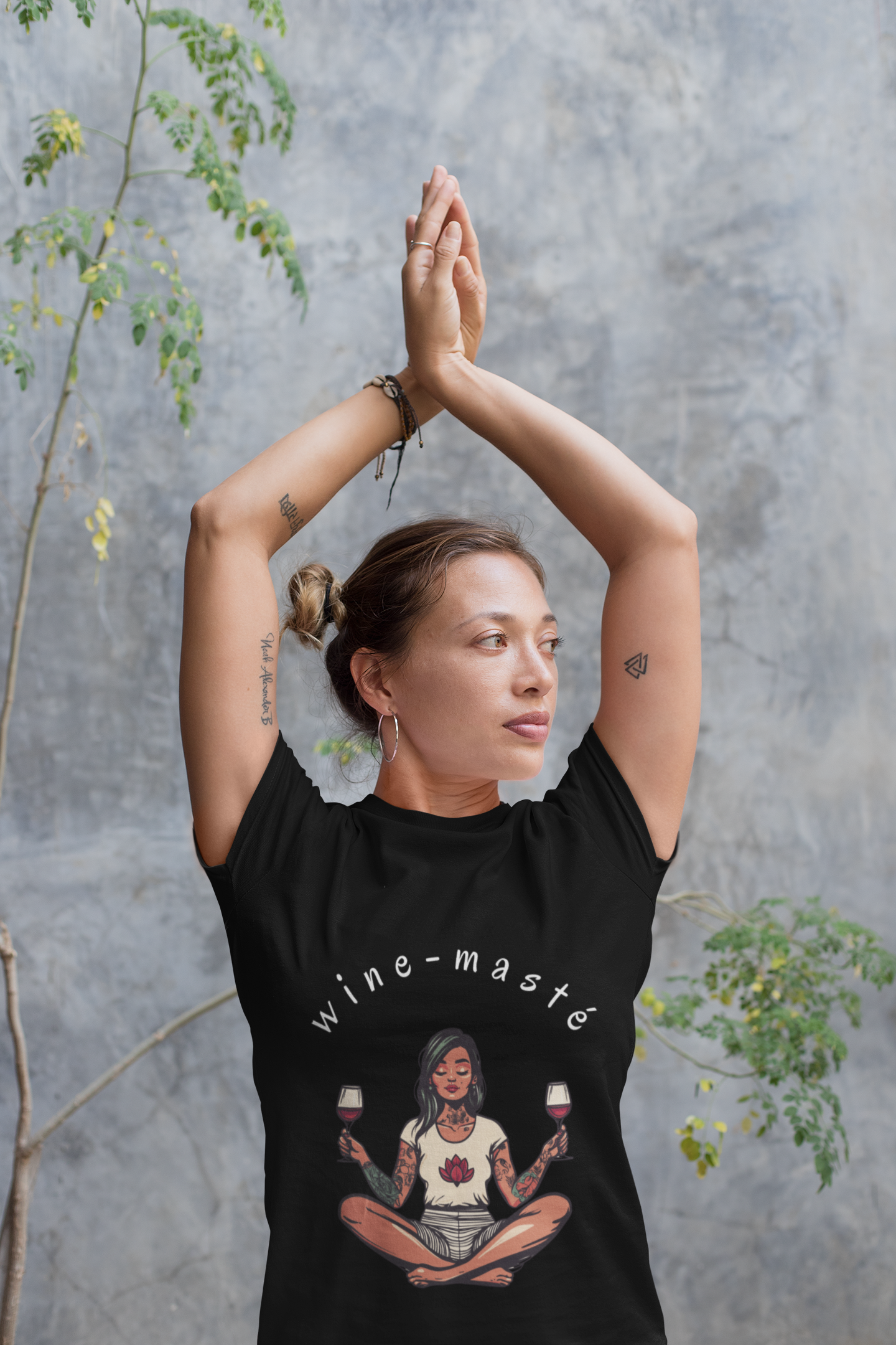 Wine-Masté - Meditation Wine Lover Tee I Unisex Relaxation T-Shirt for Yoga & Wine Enthusiasts I Fun Gift for Wine Tasting I Self-Care Clothing