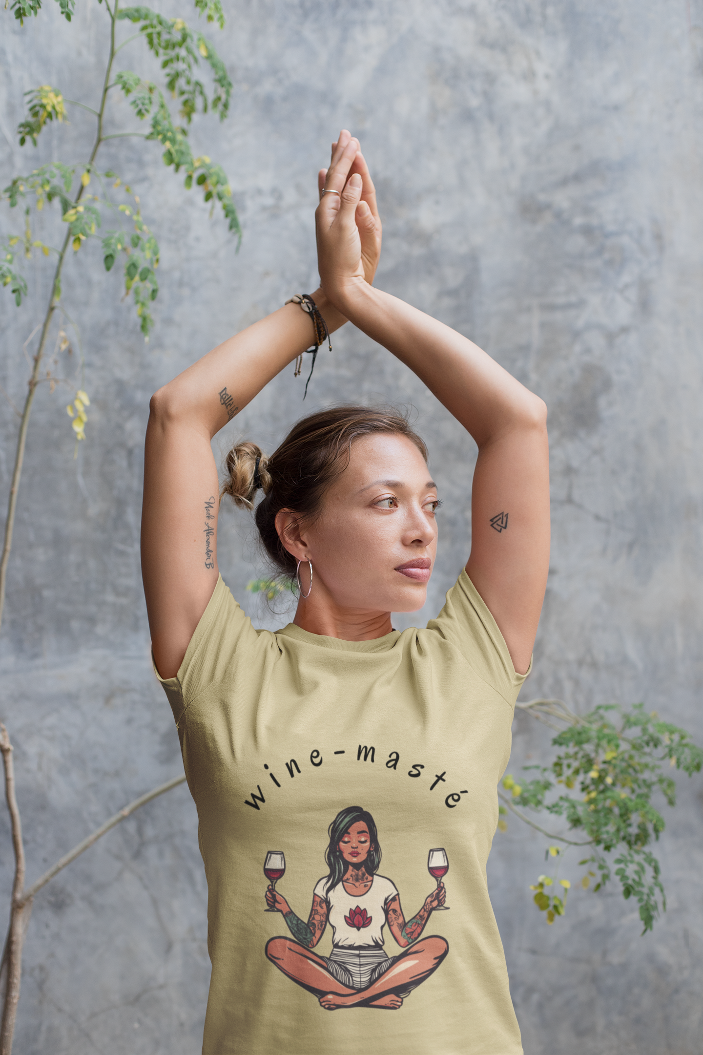 Wine-Masté - Meditation Wine Lover Tee I Unisex Relaxation T-Shirt for Yoga & Wine Enthusiasts I Fun Gift for Wine Tasting I Self-Care Clothing