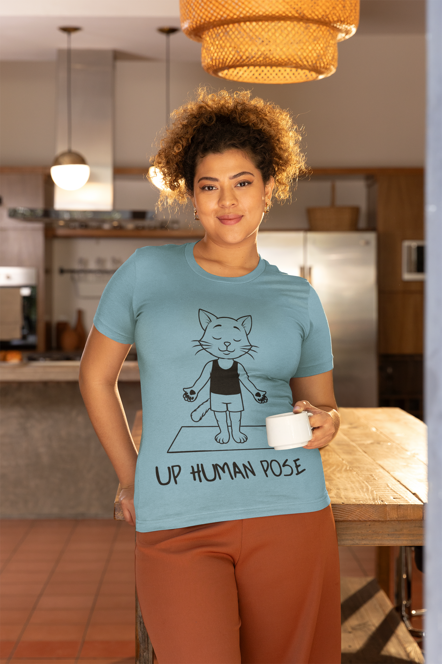 Up Human Pose - Unisex Cat Yoga Tee I Relaxation Gift I Yoga & Pet Lover T-Shirt I Quirky Animal Tee I Fun Gift for Cat Owners I Cute Tee for Zen Vibes