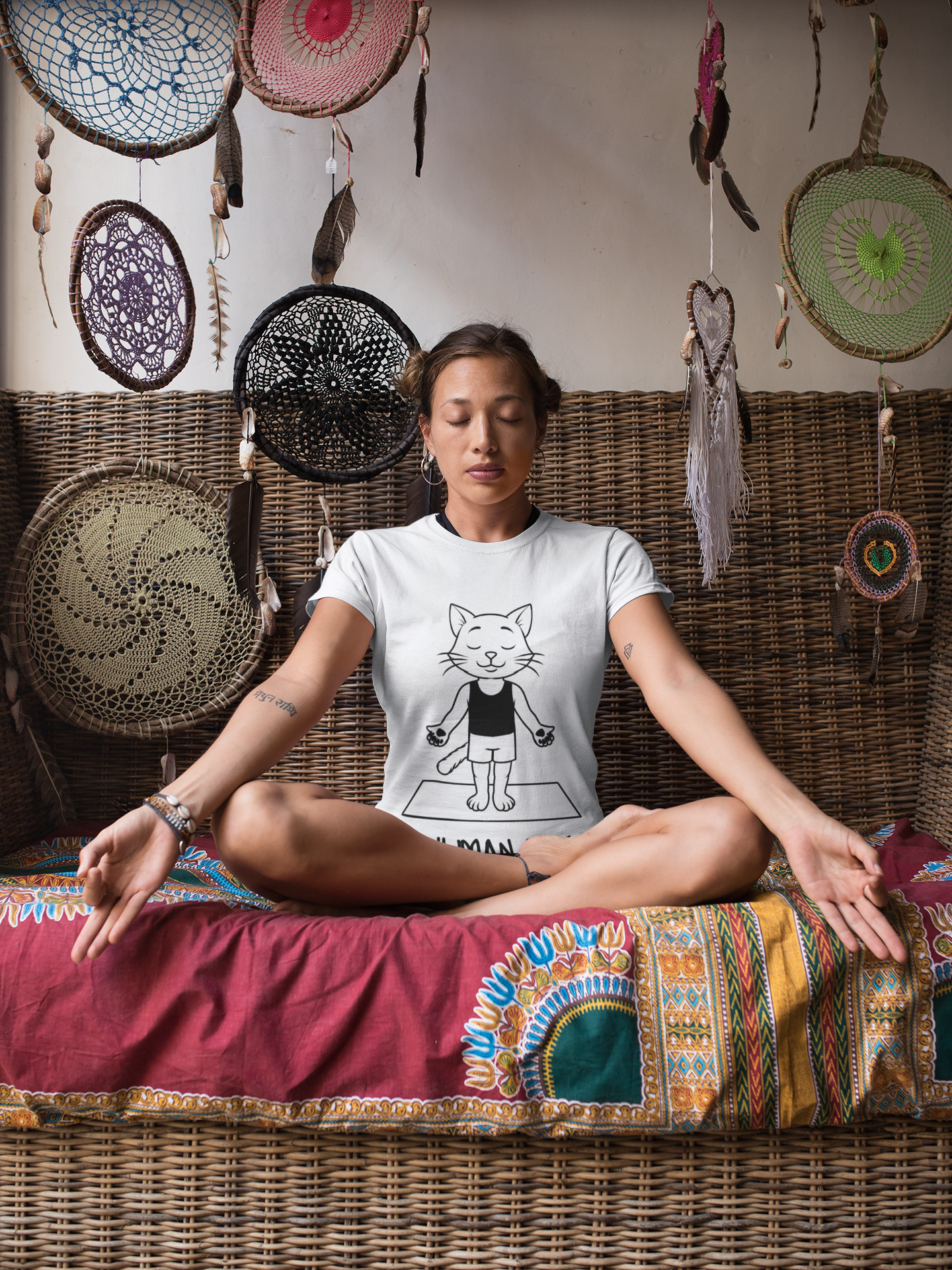 Up Human Pose - Unisex Cat Yoga Tee I Relaxation Gift I Yoga & Pet Lover T-Shirt I Quirky Animal Tee I Fun Gift for Cat Owners I Cute Tee for Zen Vibes
