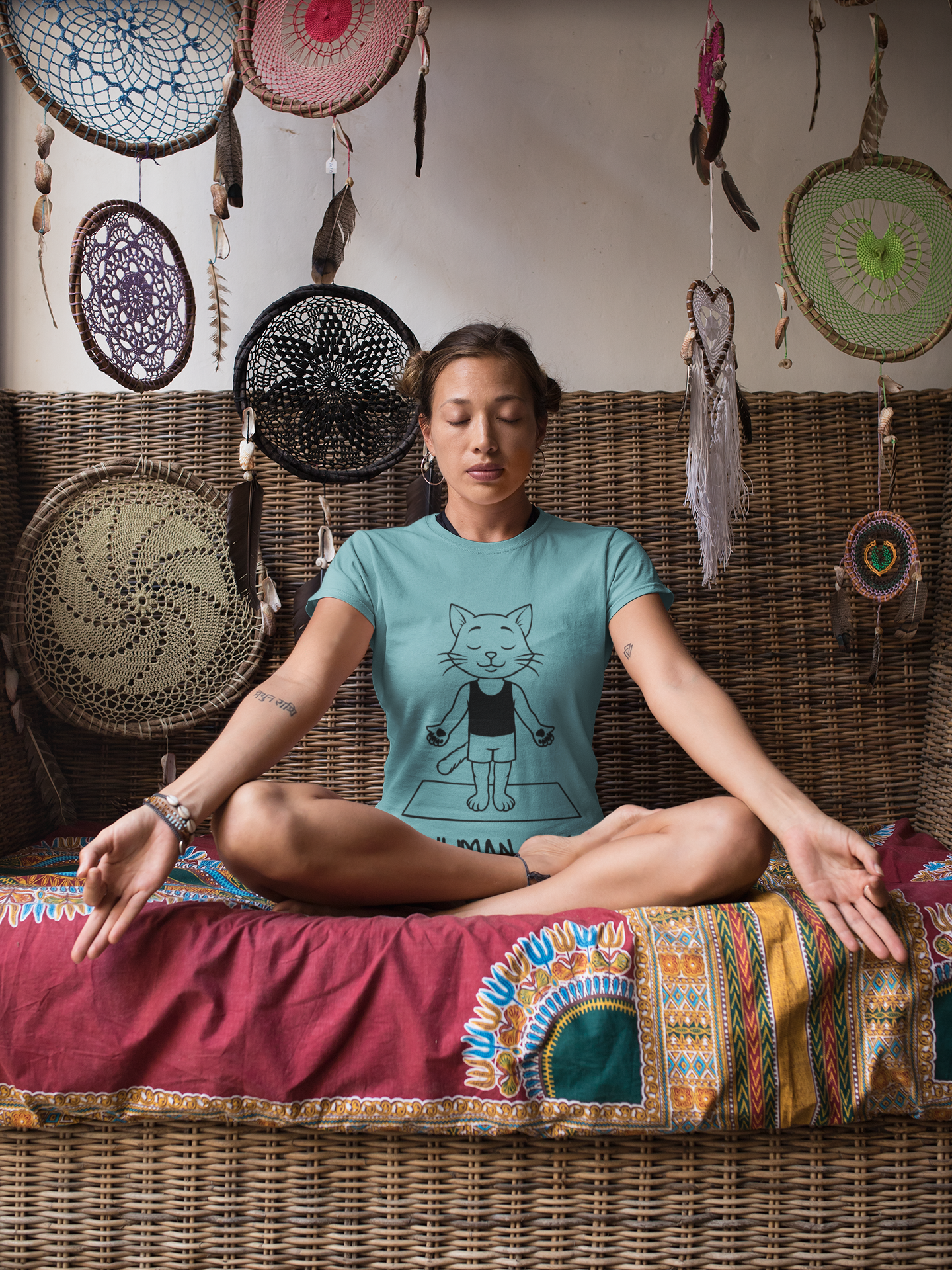 Up Human Pose - Unisex Cat Yoga Tee I Relaxation Gift I Yoga & Pet Lover T-Shirt I Quirky Animal Tee I Fun Gift for Cat Owners I Cute Tee for Zen Vibes