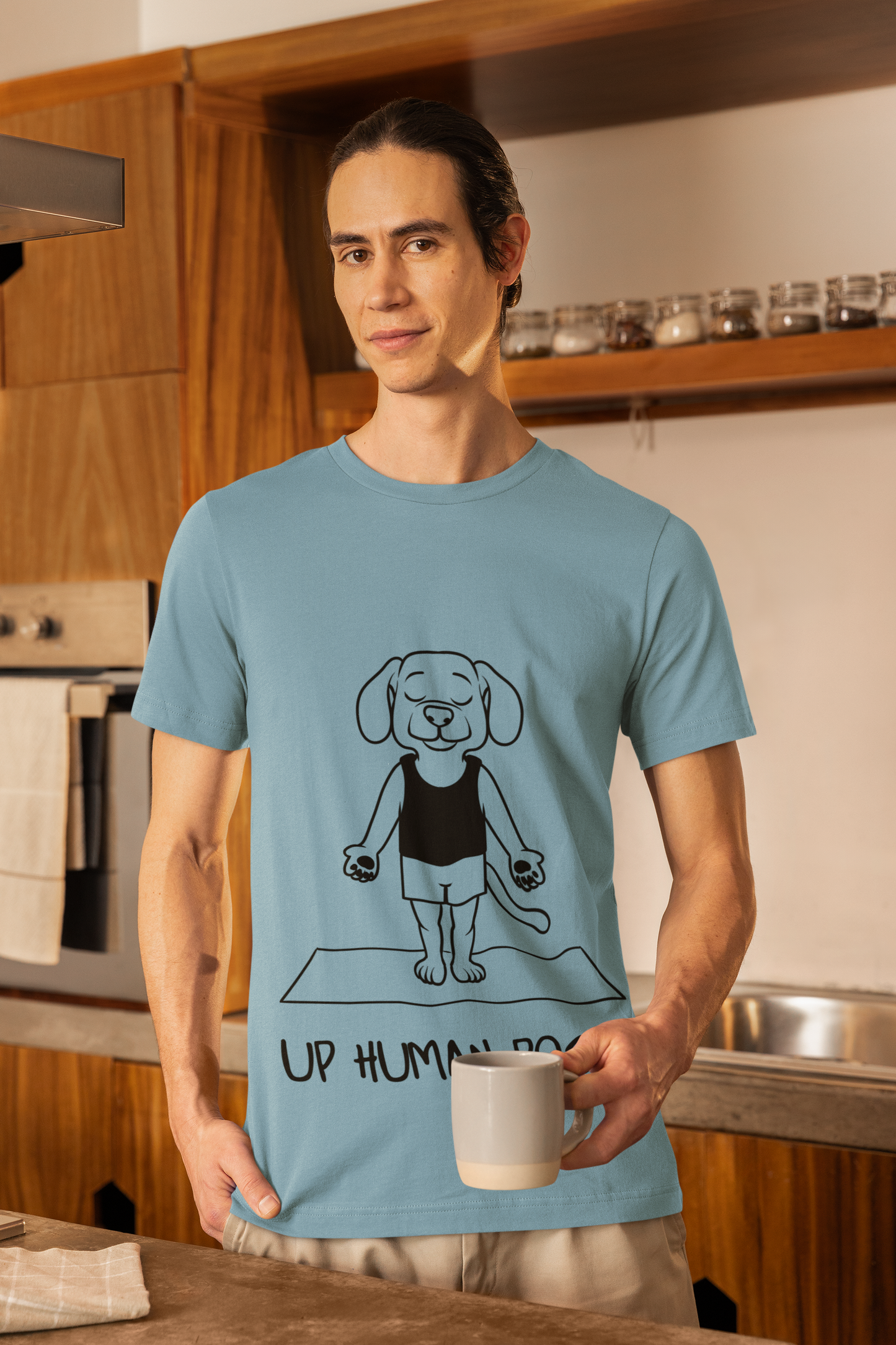 Up Human Pose - Unisex Dog Yoga Tee I Relaxation Gift I Yoga & Pet Lover T-Shirt I Quirky Animal Tee I Fun Gift for Dog Parents I Cute Tee for Zen Vibes