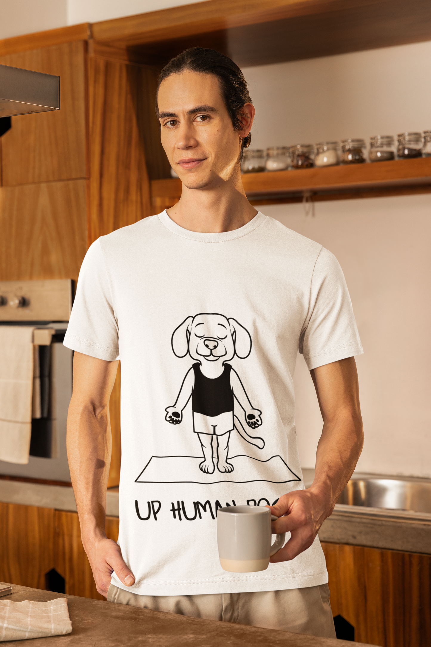 Up Human Pose - Unisex Dog Yoga Tee I Relaxation Gift I Yoga & Pet Lover T-Shirt I Quirky Animal Tee I Fun Gift for Dog Parents I Cute Tee for Zen Vibes