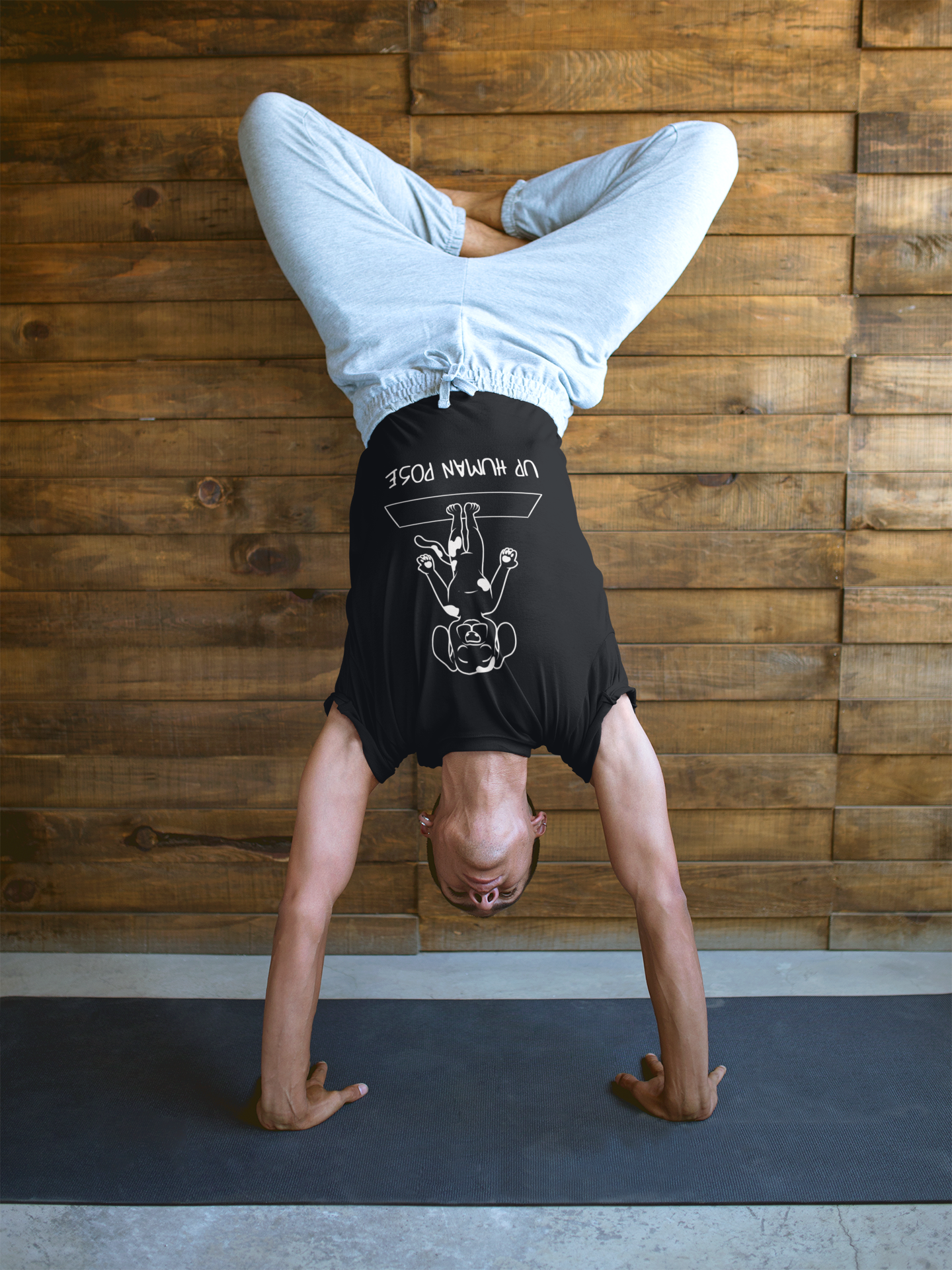 Up Human Pose - Unisex Dog Yoga Tee I Relaxation Gift I Yoga & Pet Lover T-Shirt I Quirky Animal Tee I Fun Gift for Dog Parents I Cute Tee for Zen Vibes