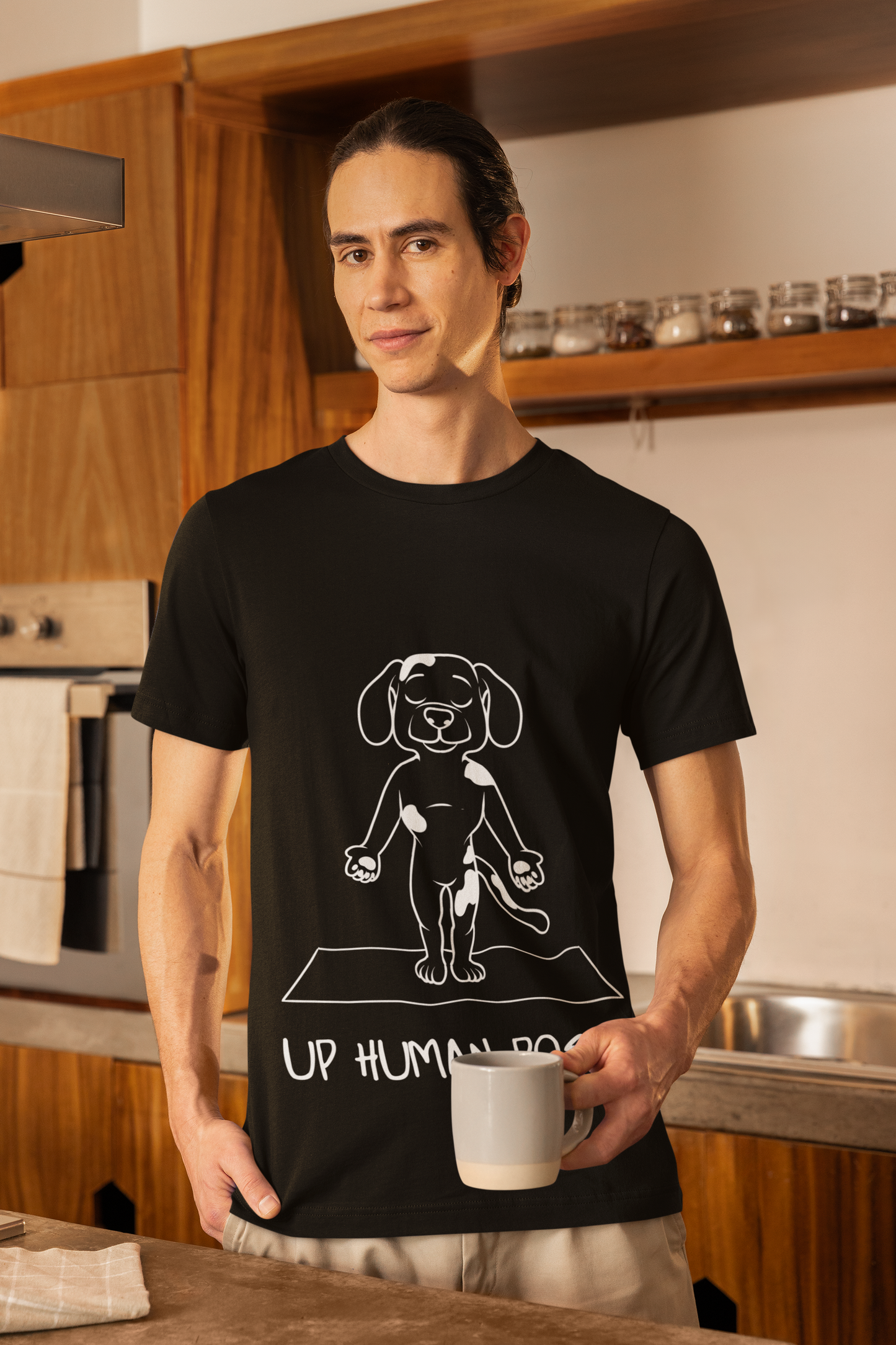 Up Human Pose - Unisex Dog Yoga Tee I Relaxation Gift I Yoga & Pet Lover T-Shirt I Quirky Animal Tee I Fun Gift for Dog Parents I Cute Tee for Zen Vibes