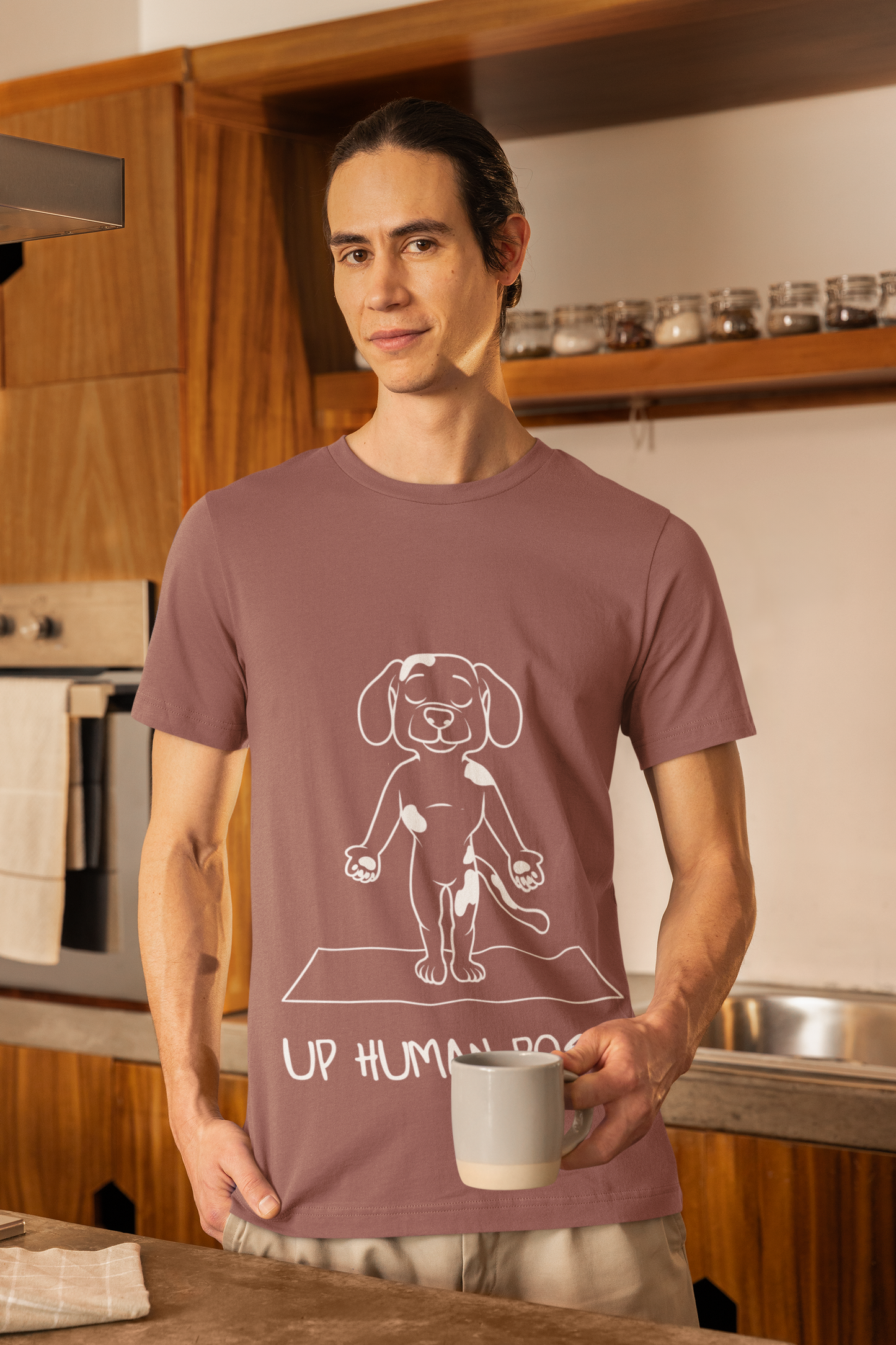 Up Human Pose - Unisex Dog Yoga Tee I Relaxation Gift I Yoga & Pet Lover T-Shirt I Quirky Animal Tee I Fun Gift for Dog Parents I Cute Tee for Zen Vibes