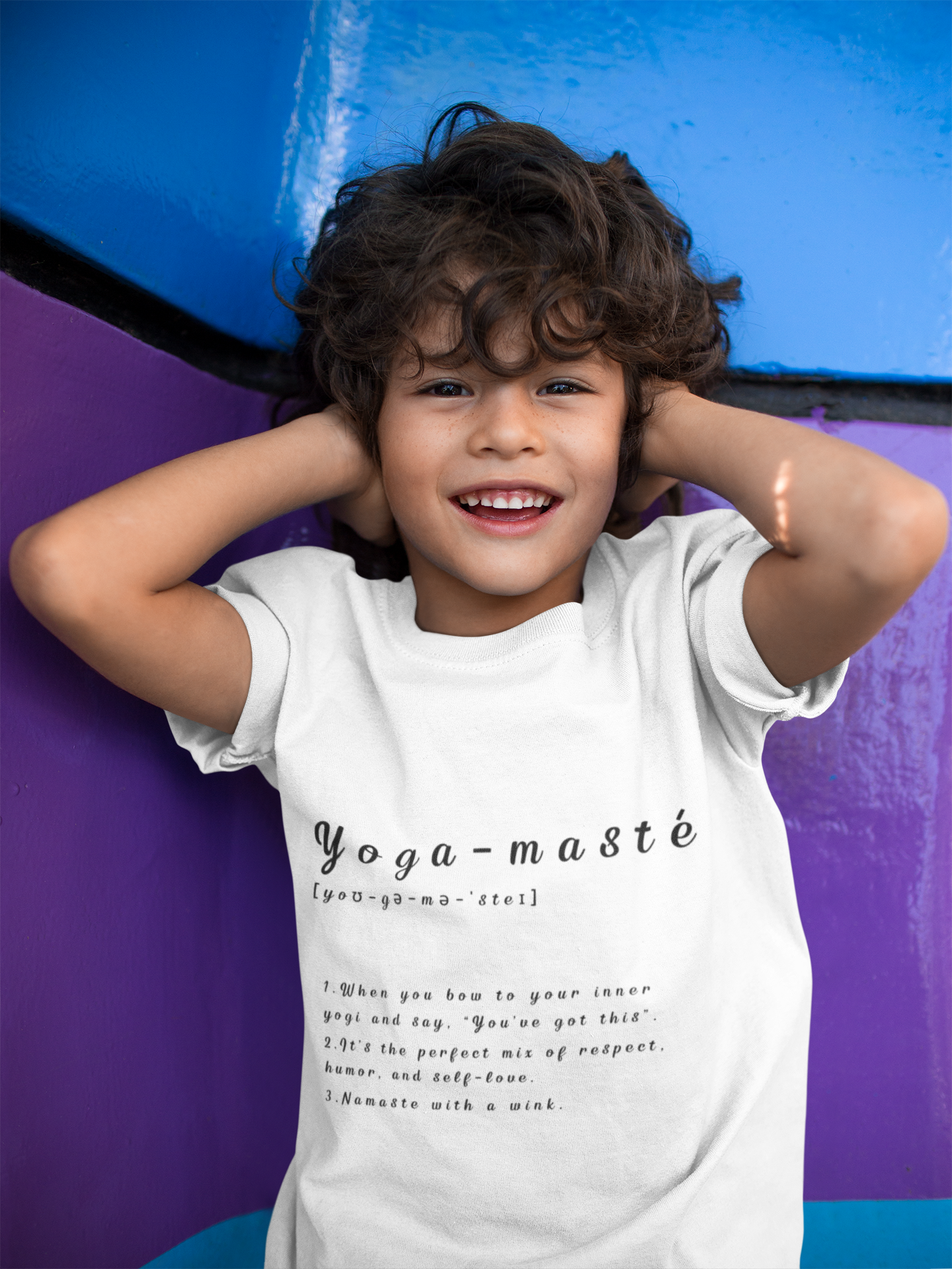 Yoga-masté Youth Tee - Inspirational Meditation Shirt I Gift for Yogis I Relaxation Apparel I Kids' Mindfulness Wear I Birthday Gift