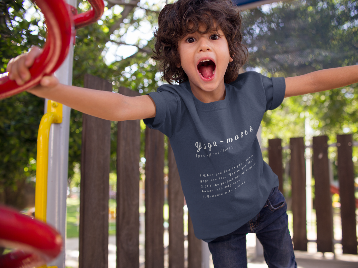 Yoga-masté Youth Tee - Inspirational Meditation Shirt I Gift for Yogis I Relaxation Apparel I Kids' Mindfulness Wear I Birthday Gift