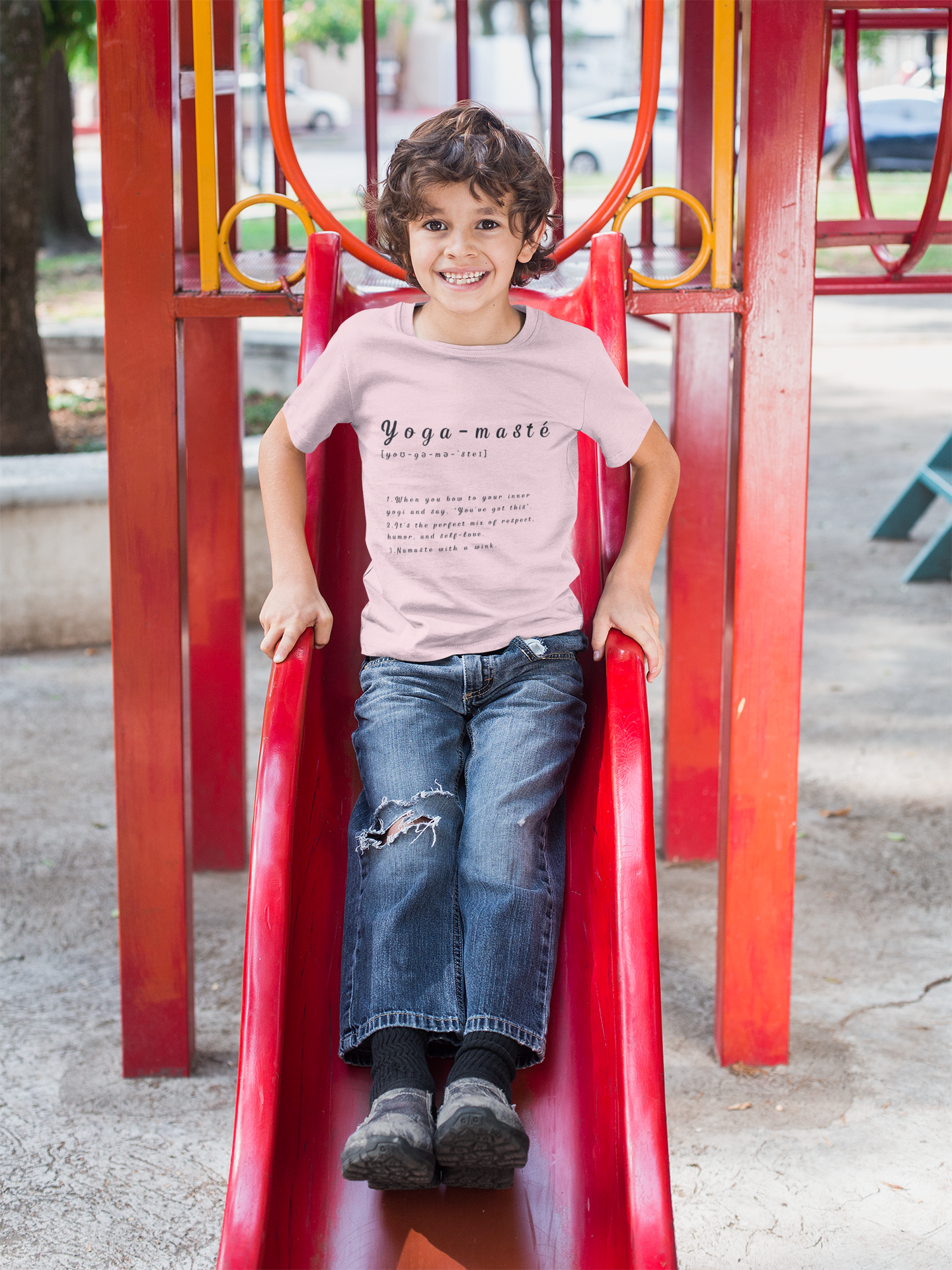 Yoga-masté Youth Tee - Inspirational Meditation Shirt I Gift for Yogis I Relaxation Apparel I Kids' Mindfulness Wear I Birthday Gift