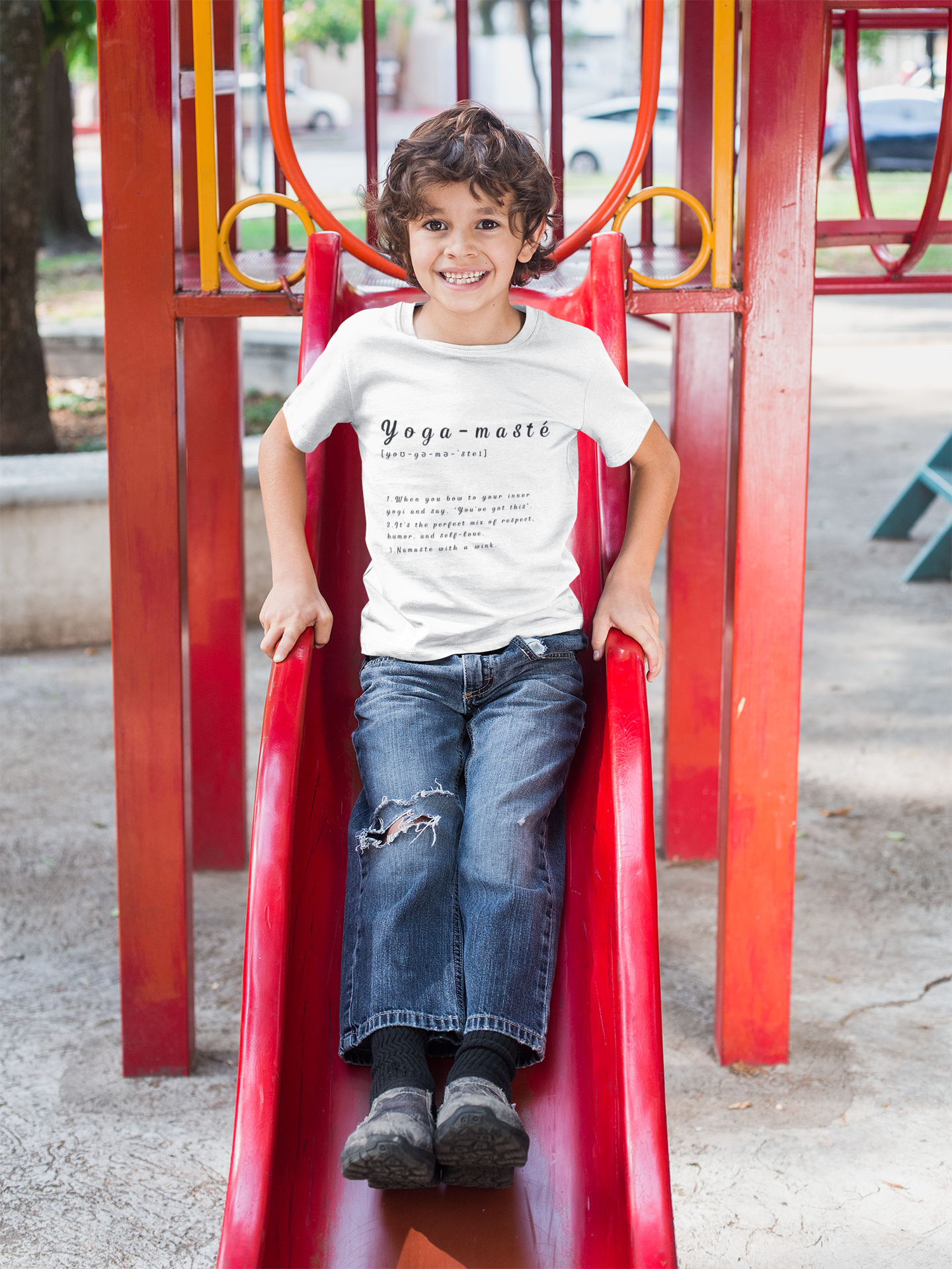 Yoga-masté Youth Tee - Inspirational Meditation Shirt I Gift for Yogis I Relaxation Apparel I Kids' Mindfulness Wear I Birthday Gift