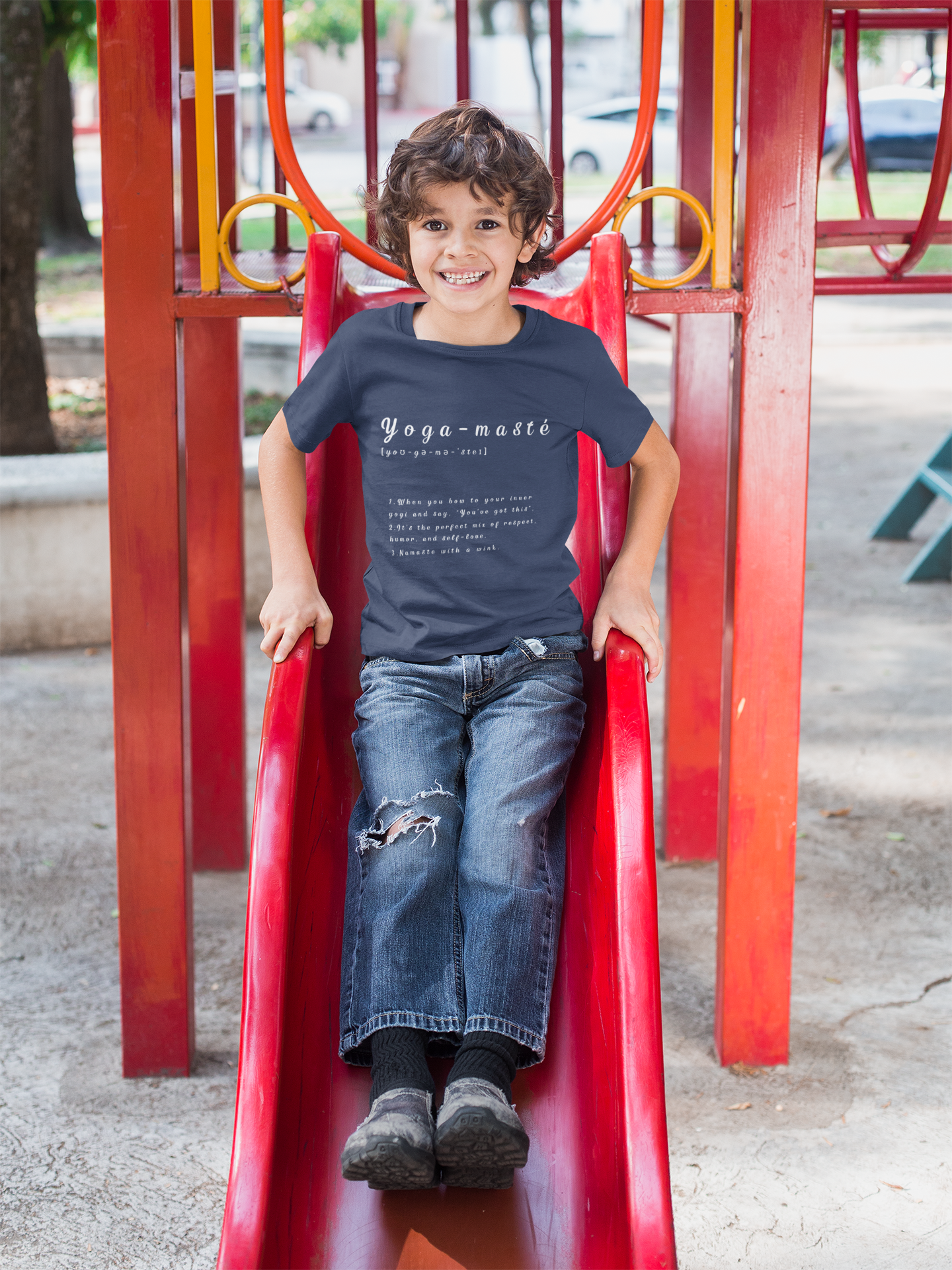 Yoga-masté Youth Tee - Inspirational Meditation Shirt I Gift for Yogis I Relaxation Apparel I Kids' Mindfulness Wear I Birthday Gift