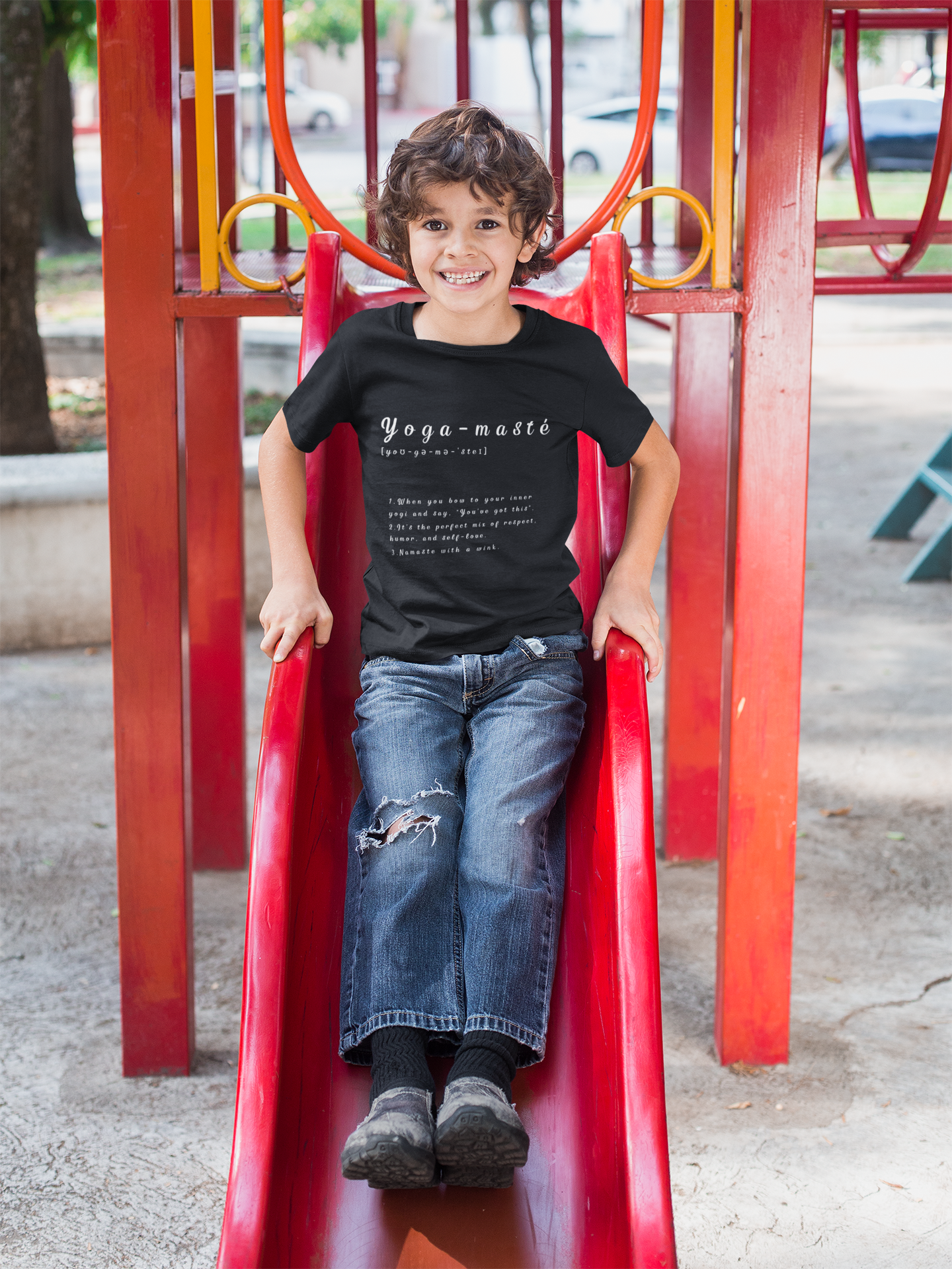 Yoga-masté Youth Tee - Inspirational Meditation Shirt I Gift for Yogis I Relaxation Apparel I Kids' Mindfulness Wear I Birthday Gift