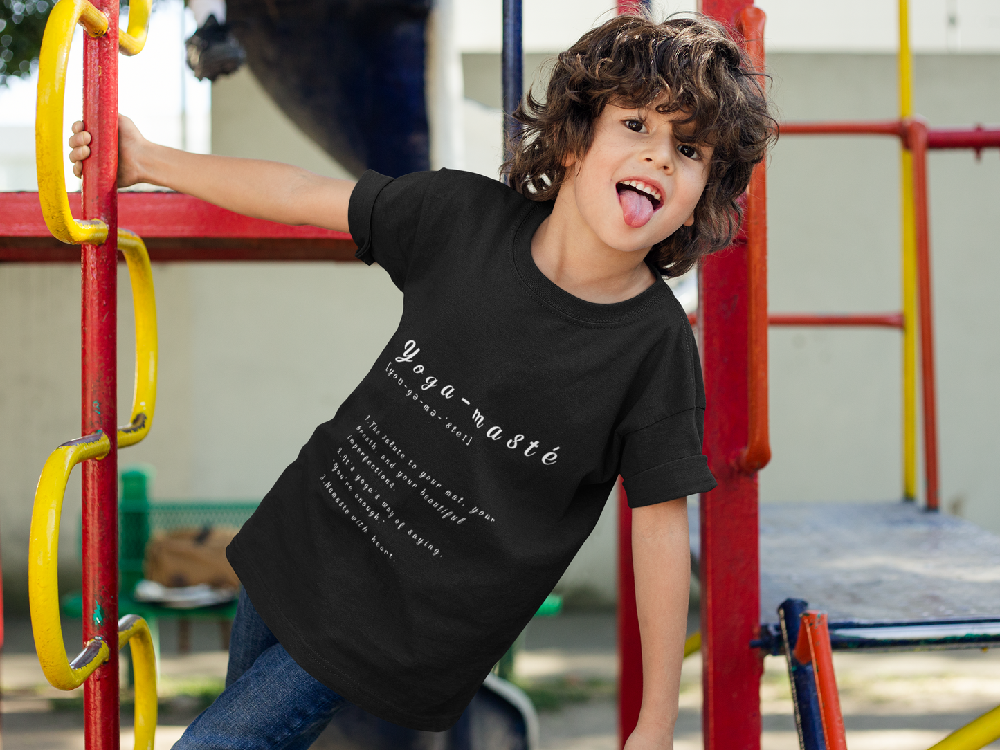 Yoga-masté Youth Tee - Inspirational Meditation Shirt I Gift for Yogis I Relaxation Apparel I Kids' Mindfulness Wear I Birthday Gift