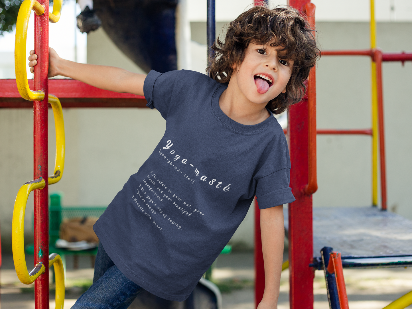 Yoga-masté Youth Tee - Inspirational Meditation Shirt I Gift for Yogis I Relaxation Apparel I Kids' Mindfulness Wear I Birthday Gift