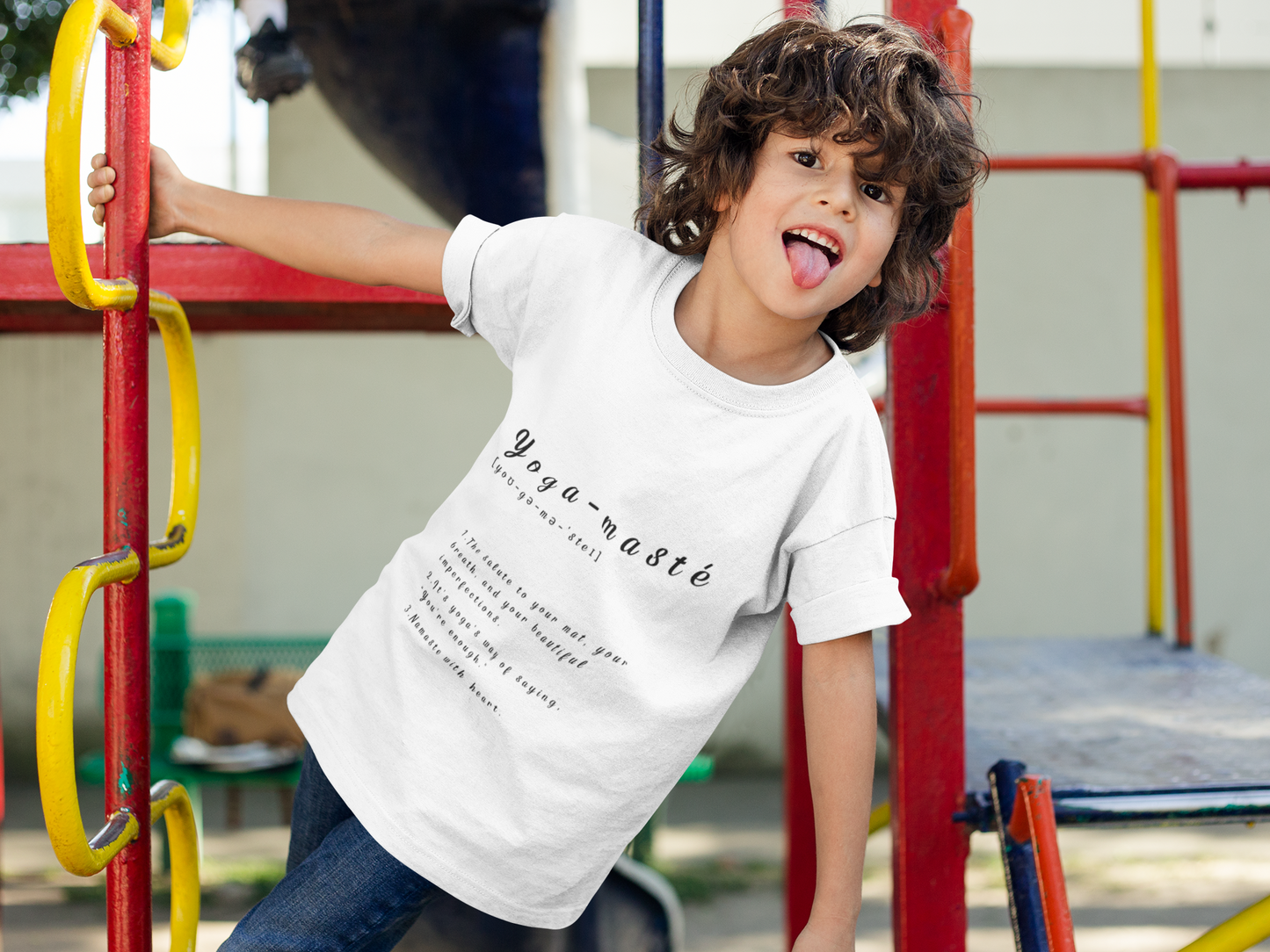 Yoga-masté Youth Tee - Inspirational Meditation Shirt I Gift for Yogis I Relaxation Apparel I Kids' Mindfulness Wear I Birthday Gift