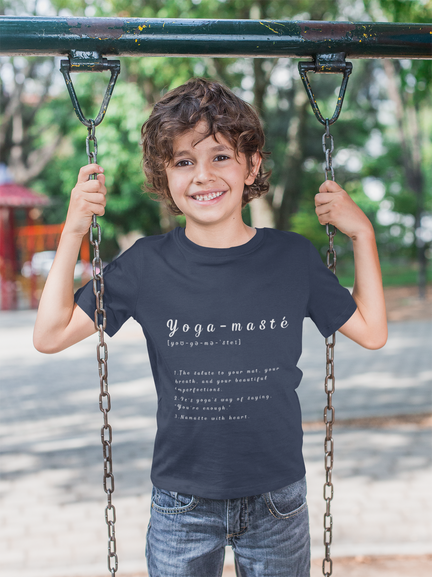 Yoga-masté Youth Tee - Inspirational Meditation Shirt I Gift for Yogis I Relaxation Apparel I Kids' Mindfulness Wear I Birthday Gift