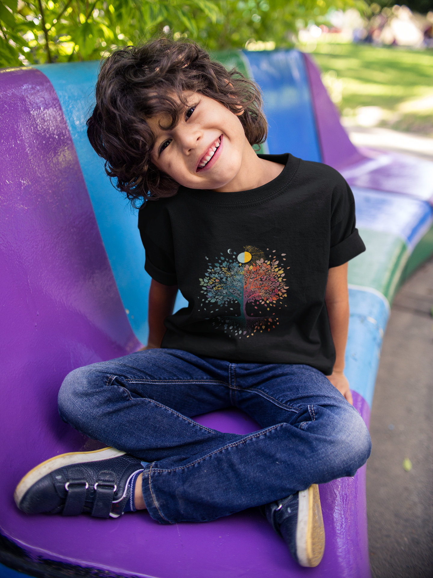 Tree Of Life Youth Yoga Tee I Nature Shirt for Kids I Tree Design Summer Apparel for Young Yogis