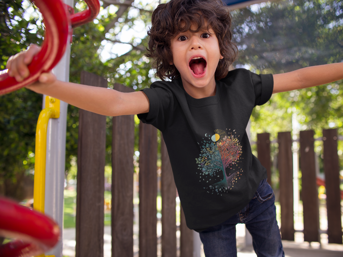 Tree Of Life Youth Yoga Tee I Nature Shirt for Kids I Tree Design Summer Apparel for Young Yogis