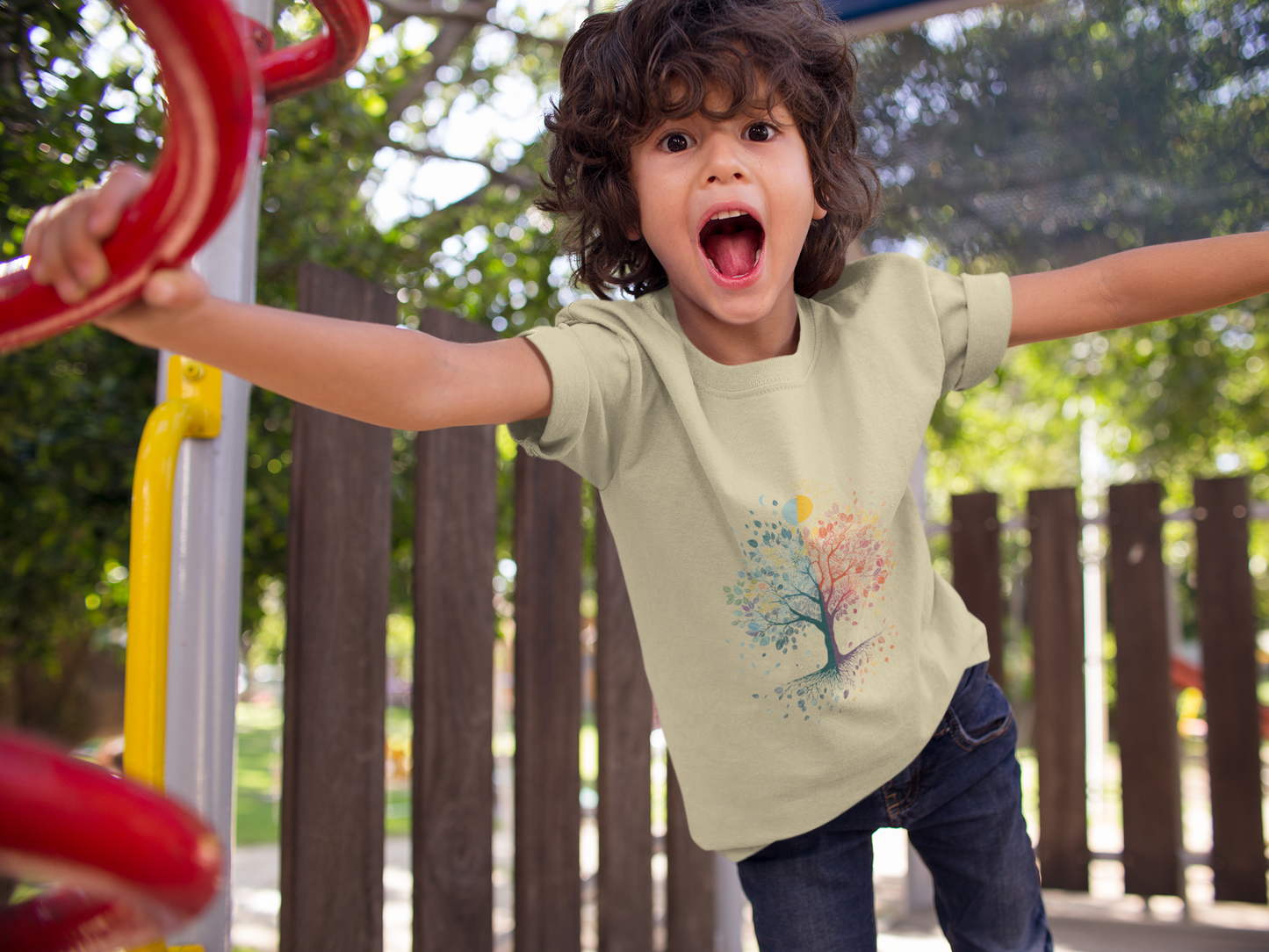 Tree Of Life Youth Yoga Tee I Nature Shirt for Kids I Tree Design Summer Apparel for Young Yogis