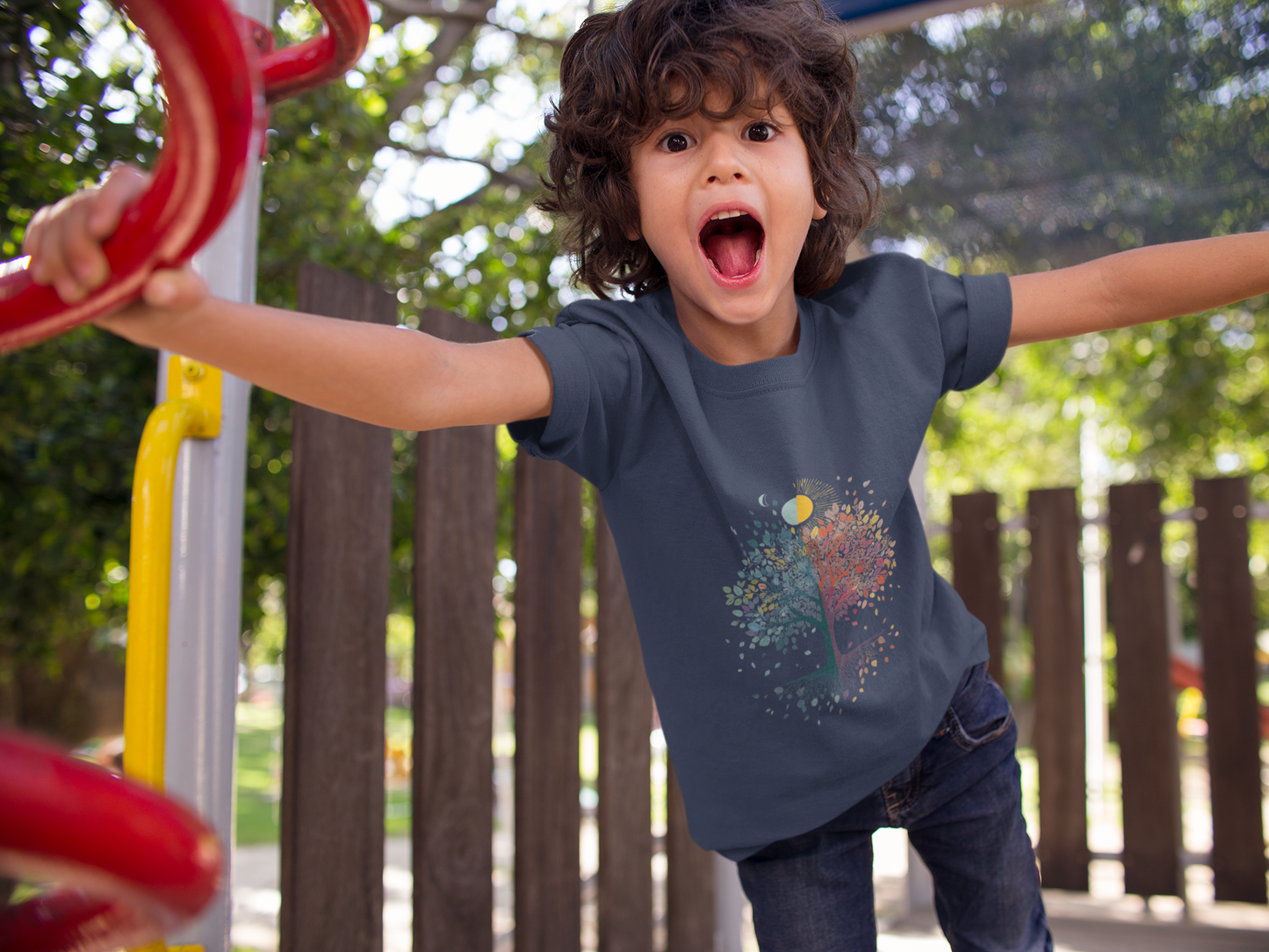 Tree Of Life Youth Yoga Tee I Nature Shirt for Kids I Tree Design Summer Apparel for Young Yogis