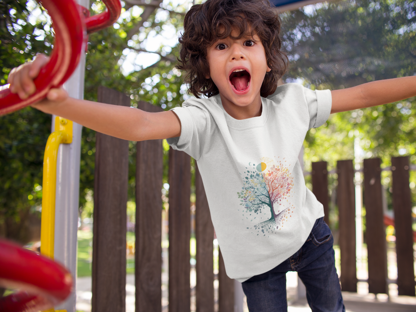 Tree Of Life Youth Yoga Tee I Nature Shirt for Kids I Tree Design Summer Apparel for Young Yogis