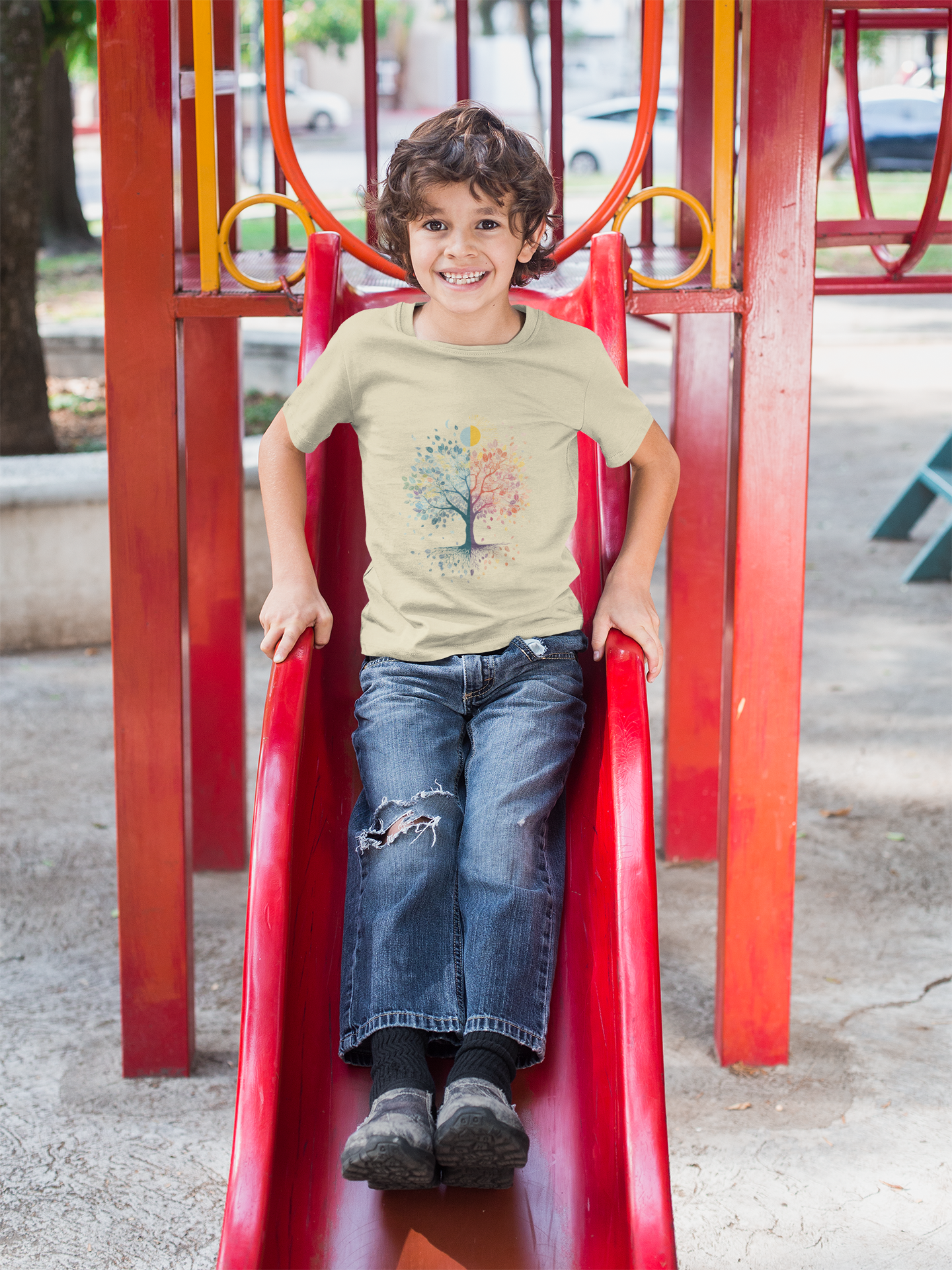 Tree Of Life Youth Yoga Tee I Nature Shirt for Kids I Tree Design Summer Apparel for Young Yogis