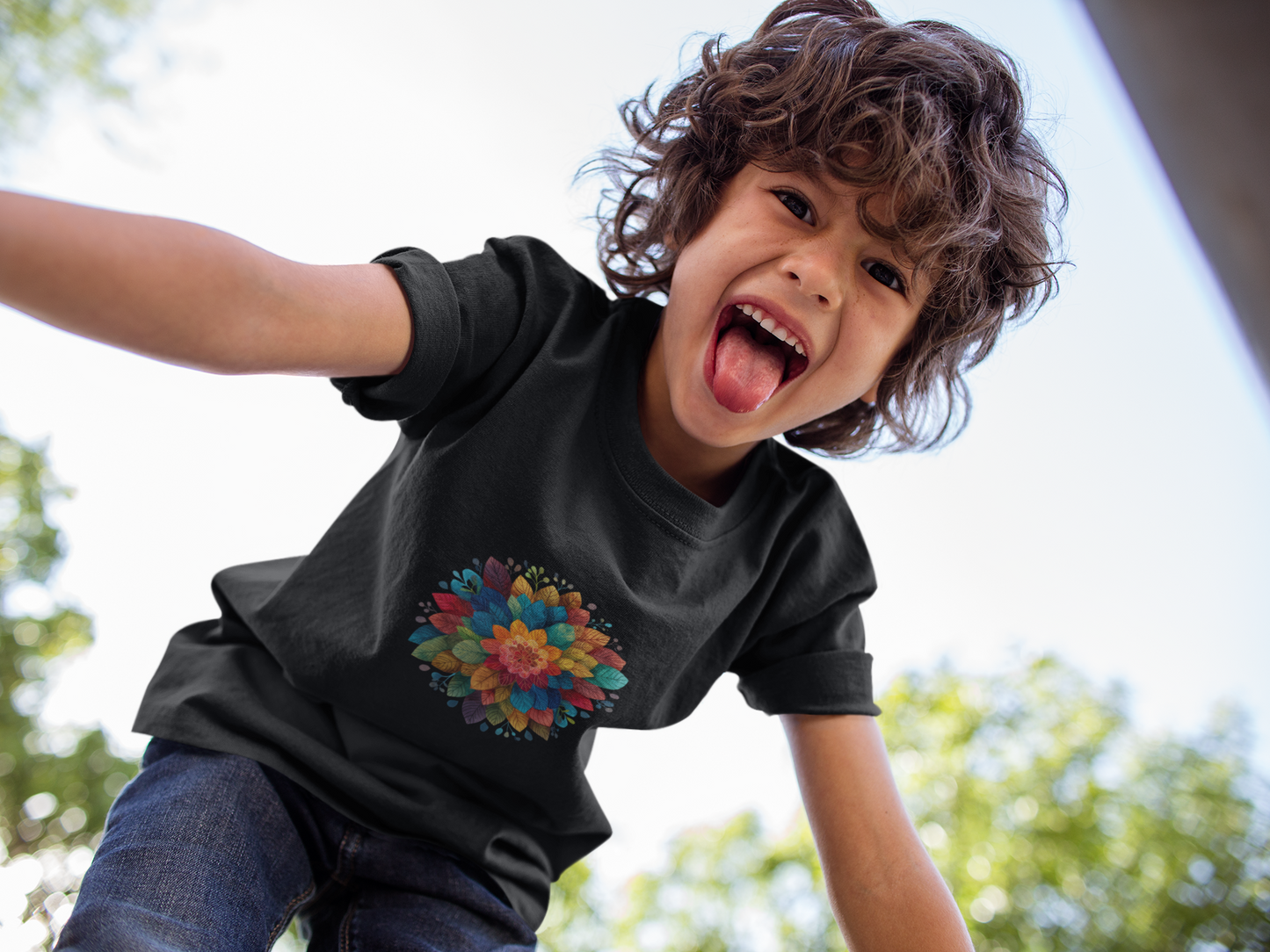 Colorful Mandala Youth Tee - Kids Yoga Tee I Summer Style T-Shirt I Birthday Gift for Young Yogis