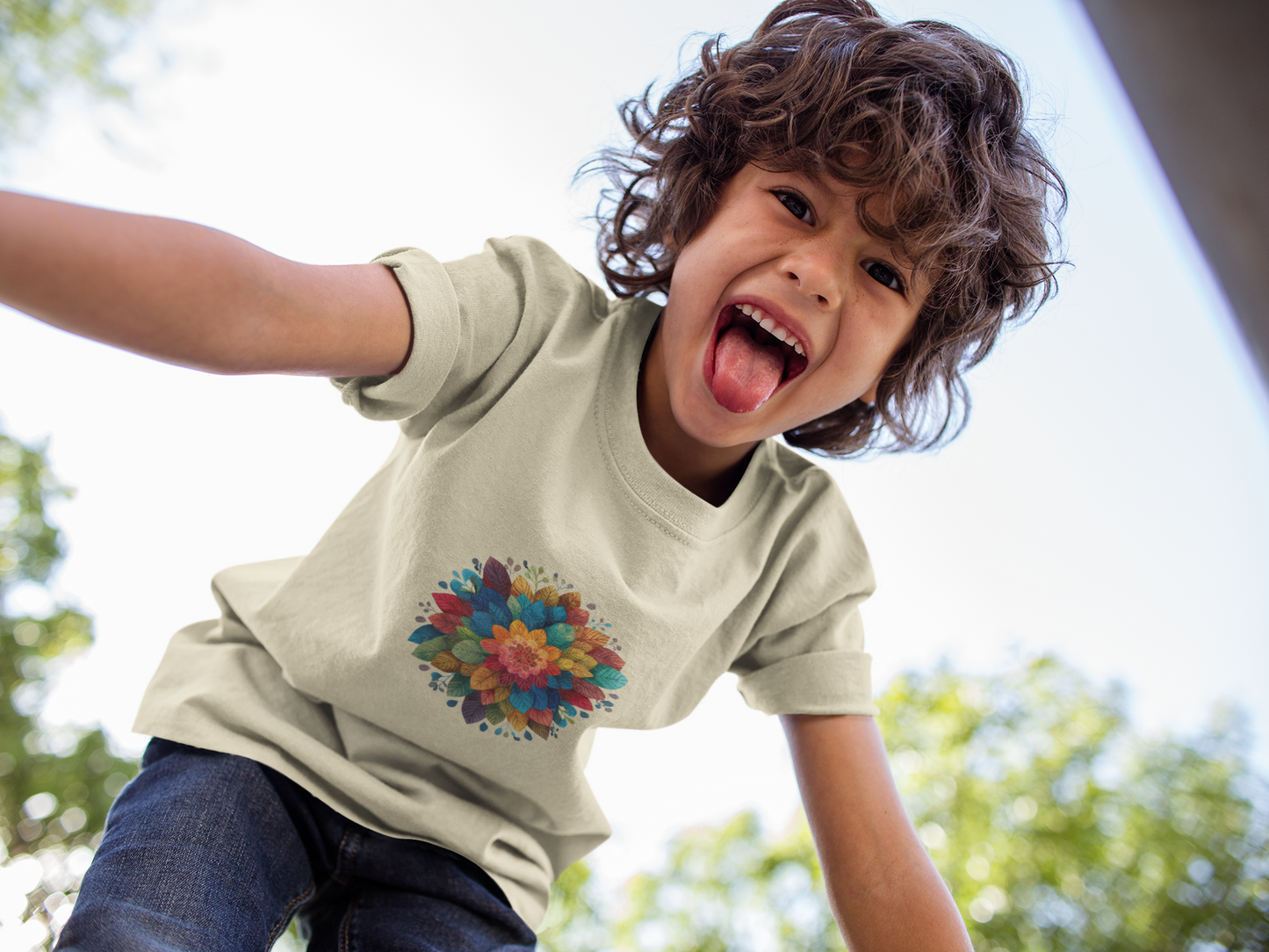 Colorful Mandala Youth Tee - Kids Yoga Tee I Summer Style T-Shirt I Birthday Gift for Young Yogis