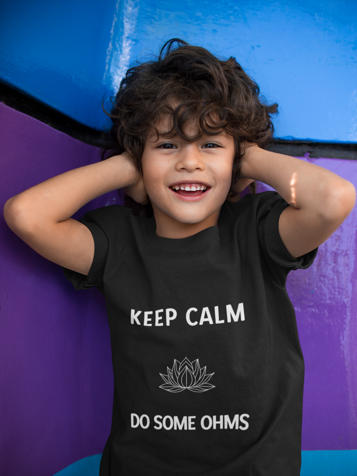 Keep Calm Do Some Ohms - Youth Meditation Tee I Yoga T-Shirt I Mindfulness Apparel I Gift for Kids I Relaxation & Inspirational Wear