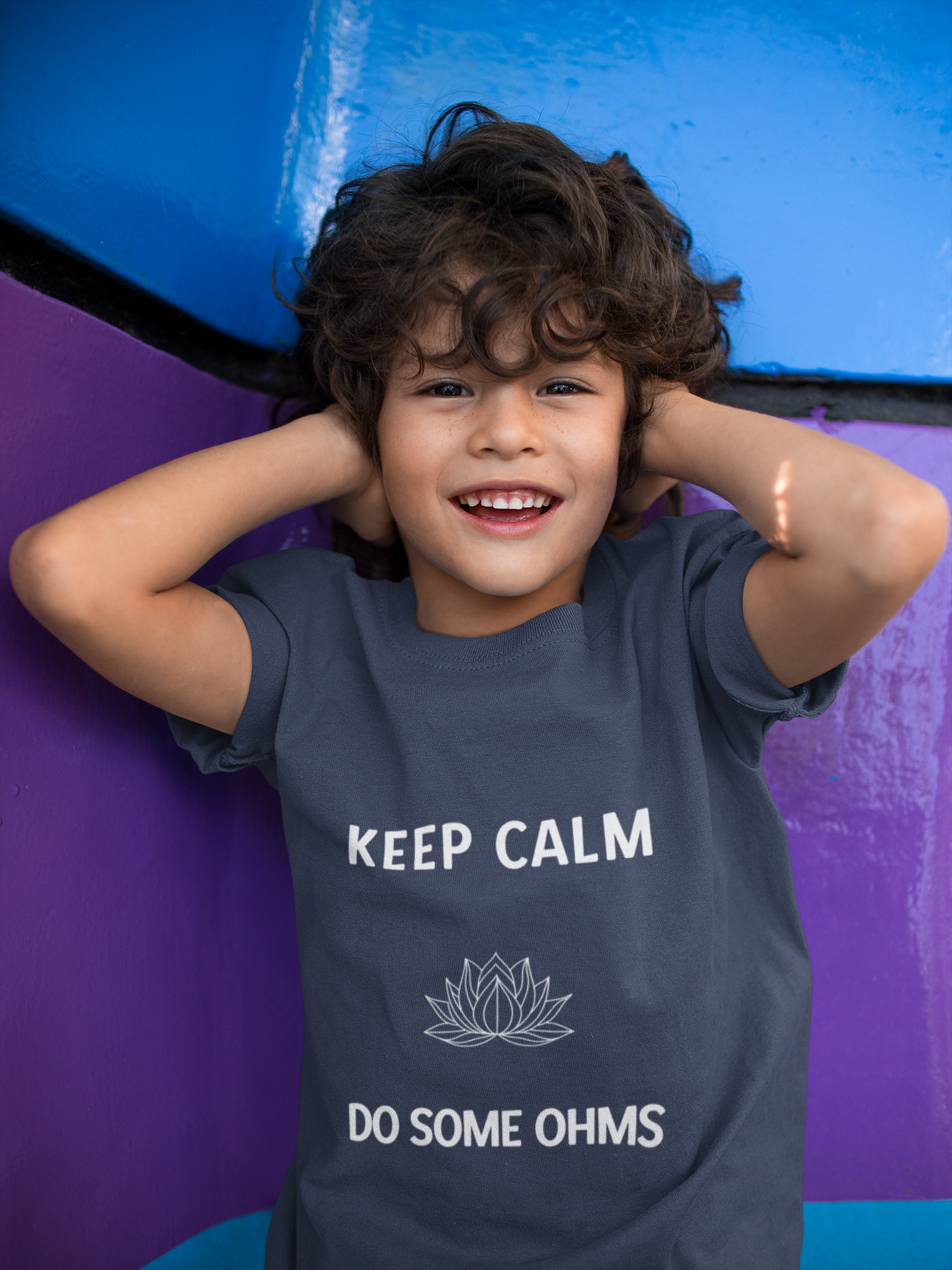 Keep Calm Do Some Ohms - Youth Meditation Tee I Yoga T-Shirt I Mindfulness Apparel I Gift for Kids I Relaxation & Inspirational Wear