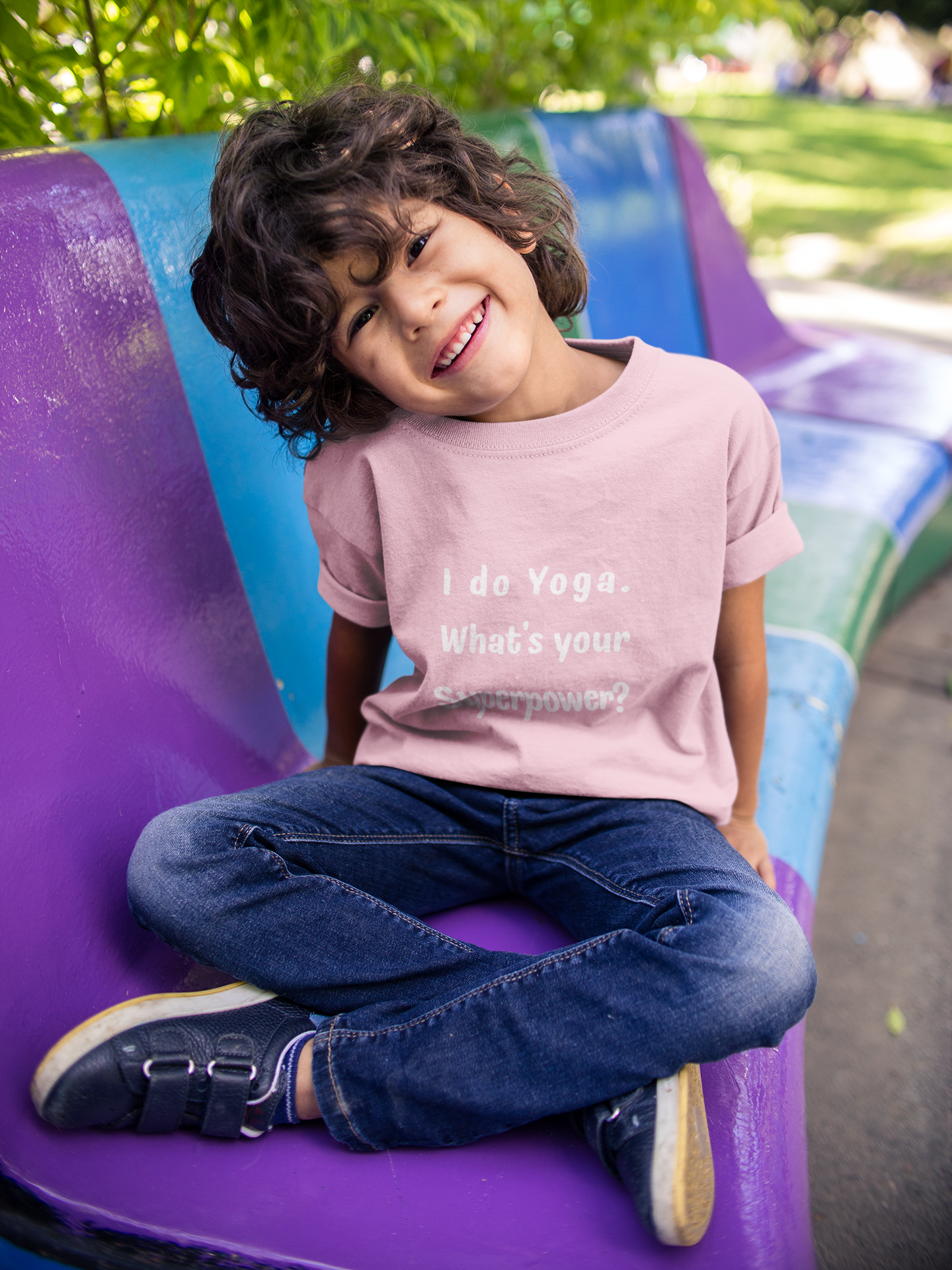 I do Yoga. What's your Superpower? Yoga Youth Tee - Inspiring T-Shirts for Kids I Fun Yoga Motivational Apparel I Kids Activewear