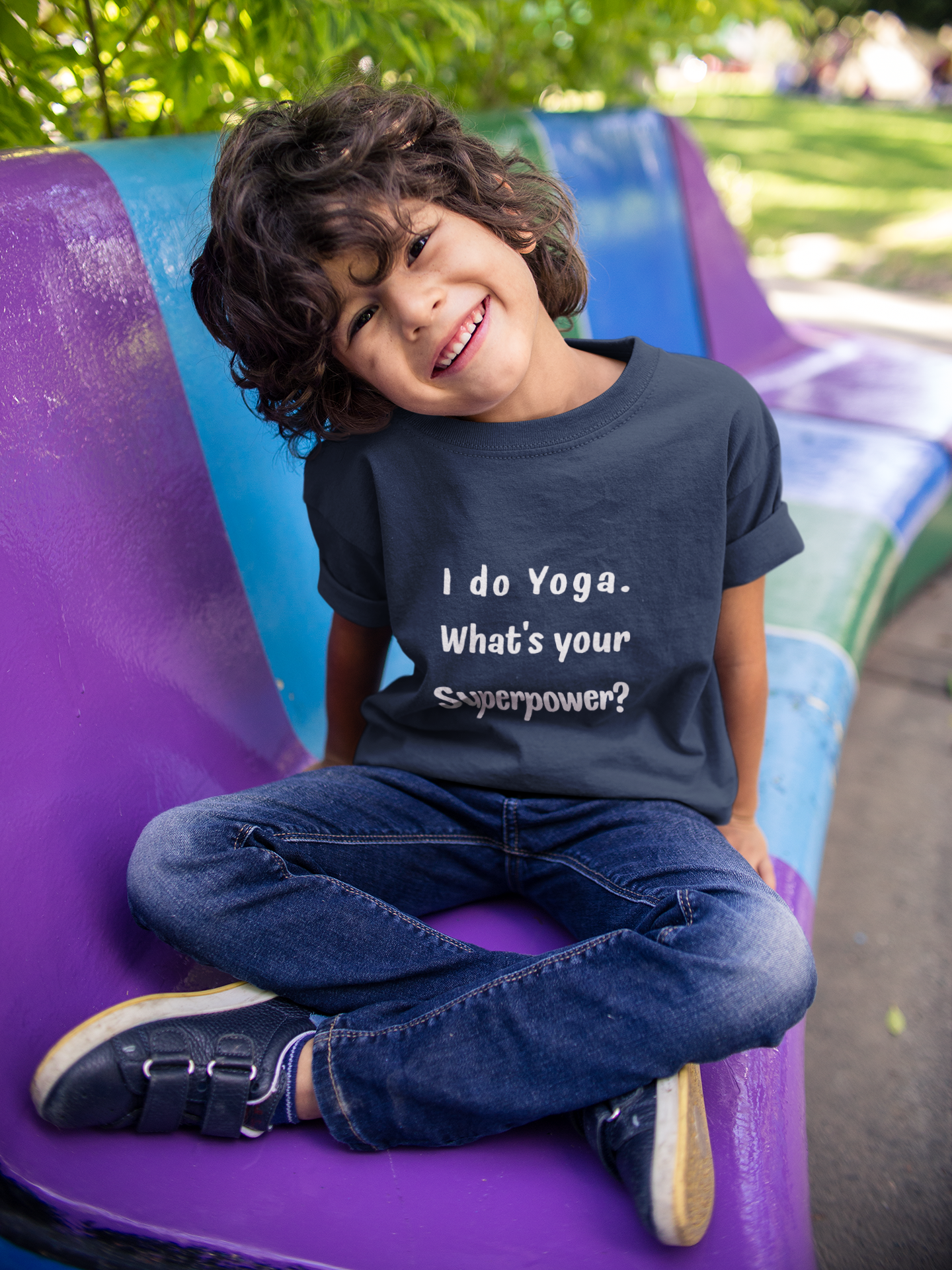 I do Yoga. What's your Superpower? Yoga Youth Tee - Inspiring T-Shirts for Kids I Fun Yoga Motivational Apparel I Kids Activewear