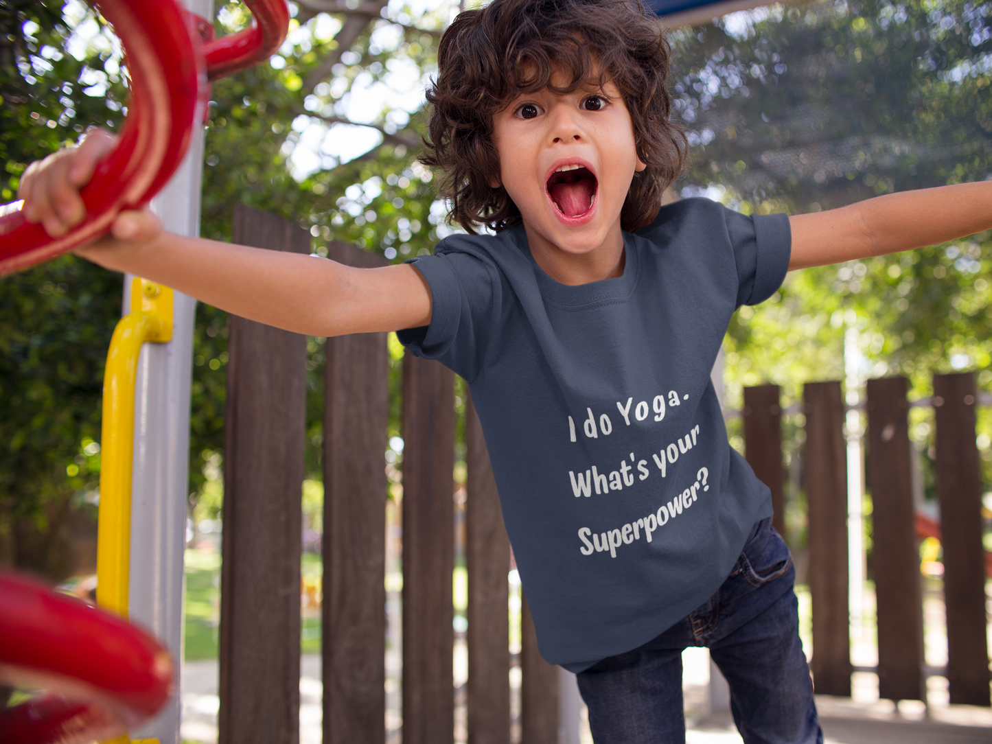 I do Yoga. What's your Superpower? Yoga Youth Tee - Inspiring T-Shirts for Kids I Fun Yoga Motivational Apparel I Kids Activewear