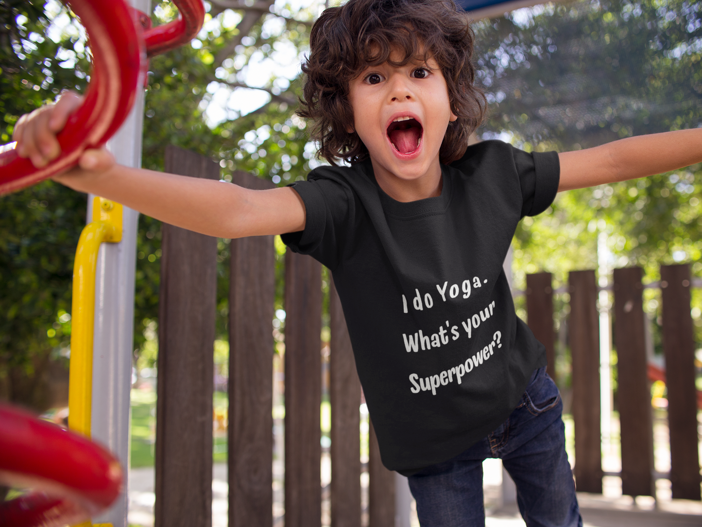 I do Yoga. What's your Superpower? Yoga Youth Tee - Inspiring T-Shirts for Kids I Fun Yoga Motivational Apparel I Kids Activewear