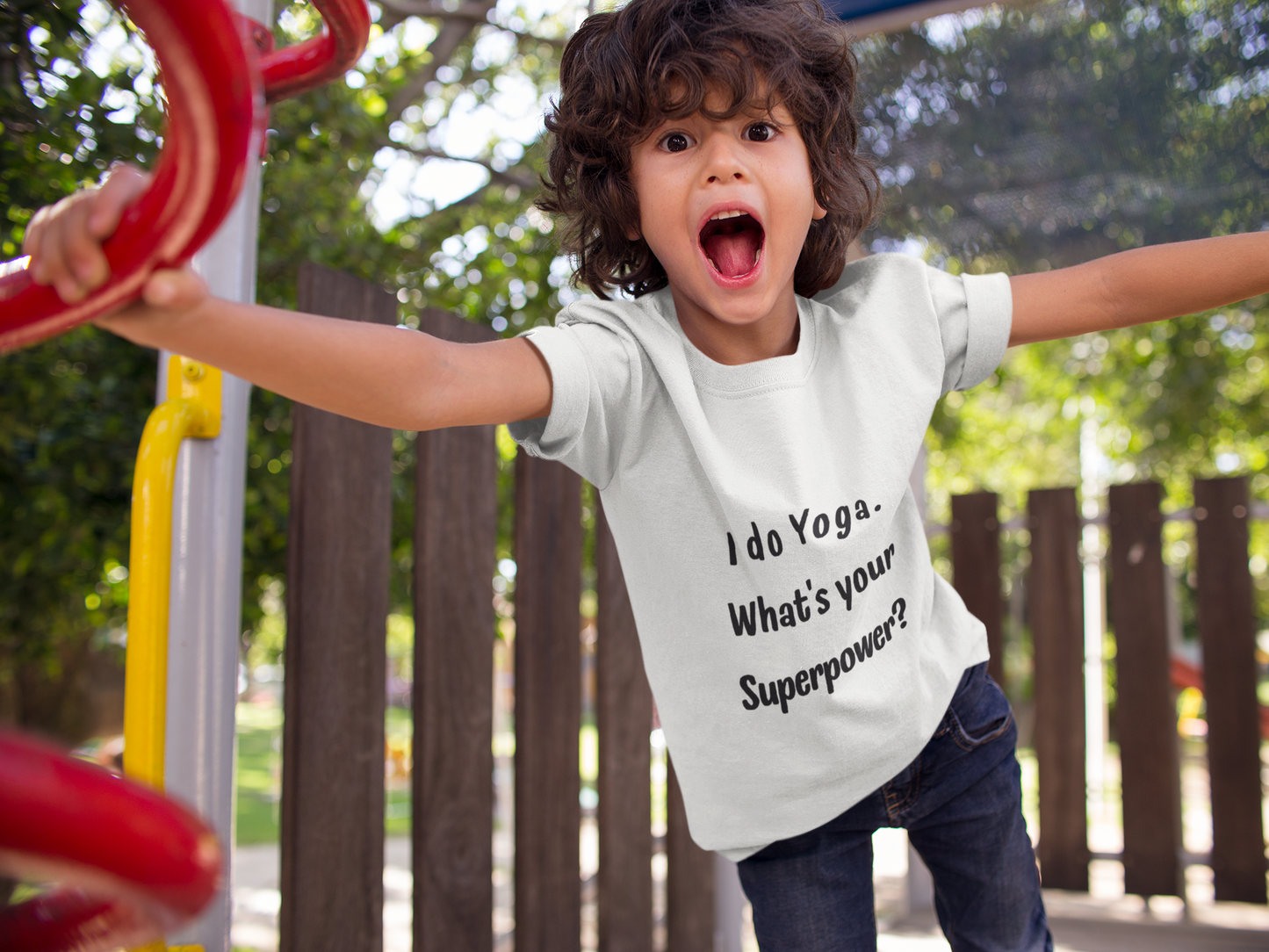 I do Yoga. What's your Superpower? Yoga Youth Tee - Inspiring T-Shirts for Kids I Fun Yoga Motivational Apparel I Kids Activewear