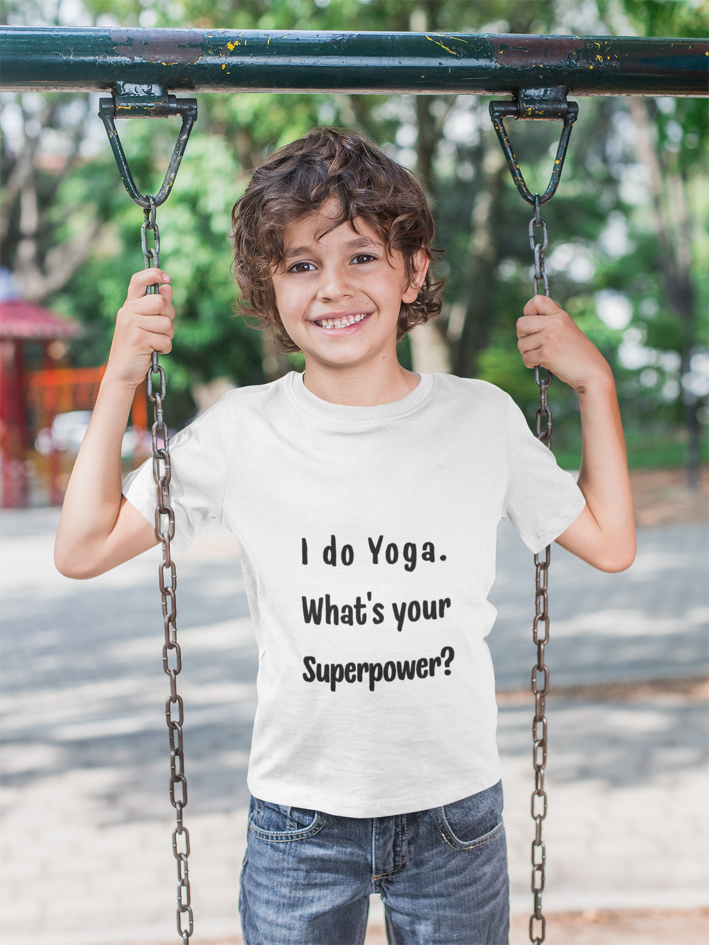 I do Yoga. What's your Superpower? Yoga Youth Tee - Inspiring T-Shirts for Kids I Fun Yoga Motivational Apparel I Kids Activewear