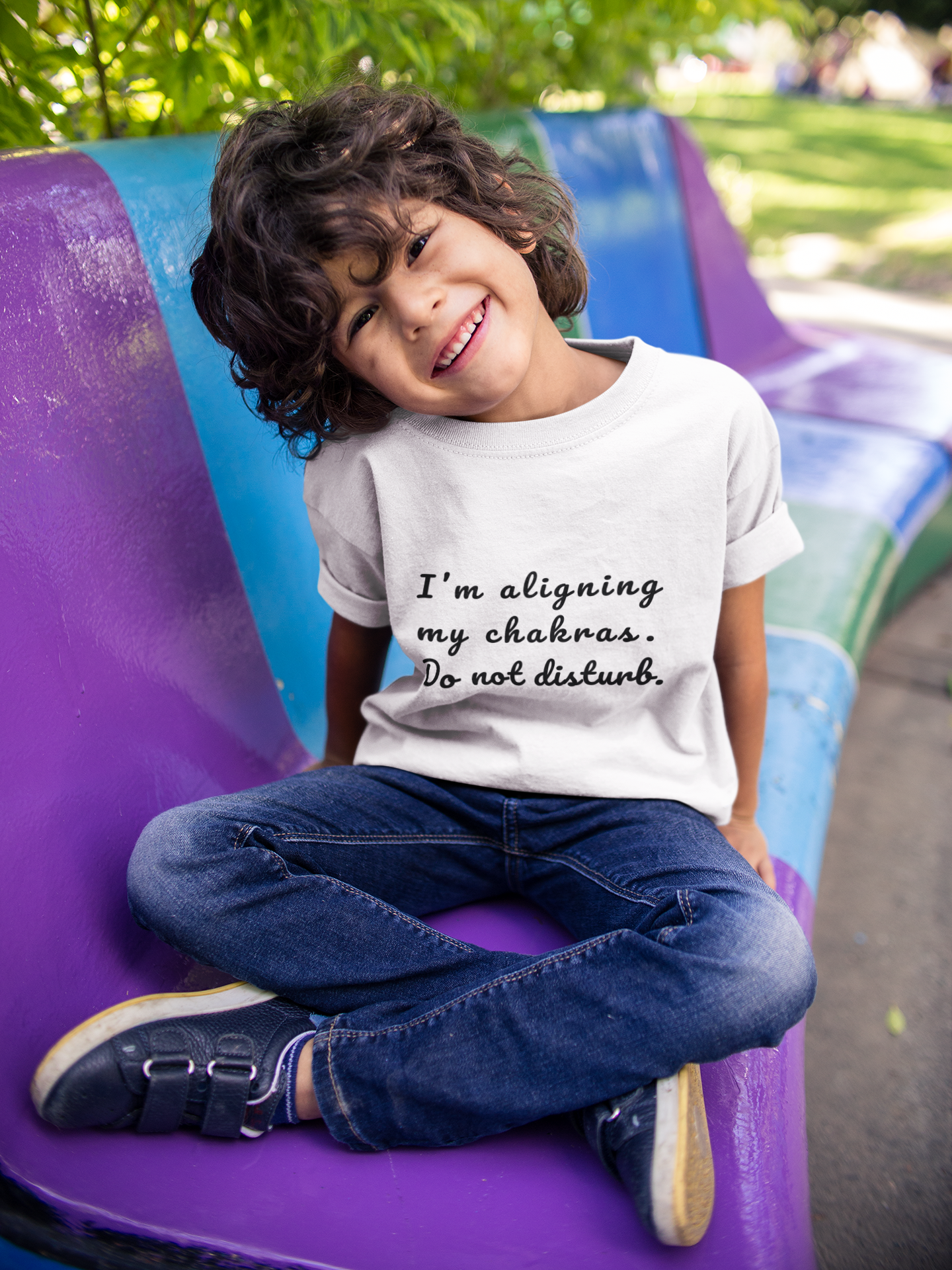 I'm Aligning My Chakras. Do Not Disturb. Youth Yoga Tee - Mindfulness Tee for Yogis I Meditation T-Shirt for Kids