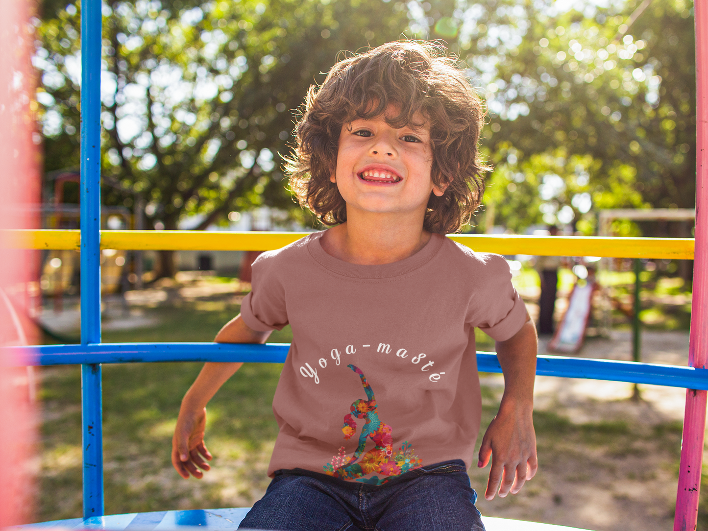 Yoga-masté Vibrant Yoga Tee for Kids I Yoga T-Shirt I Kids Yoga Wear I Colorful Gift for Young Yogis