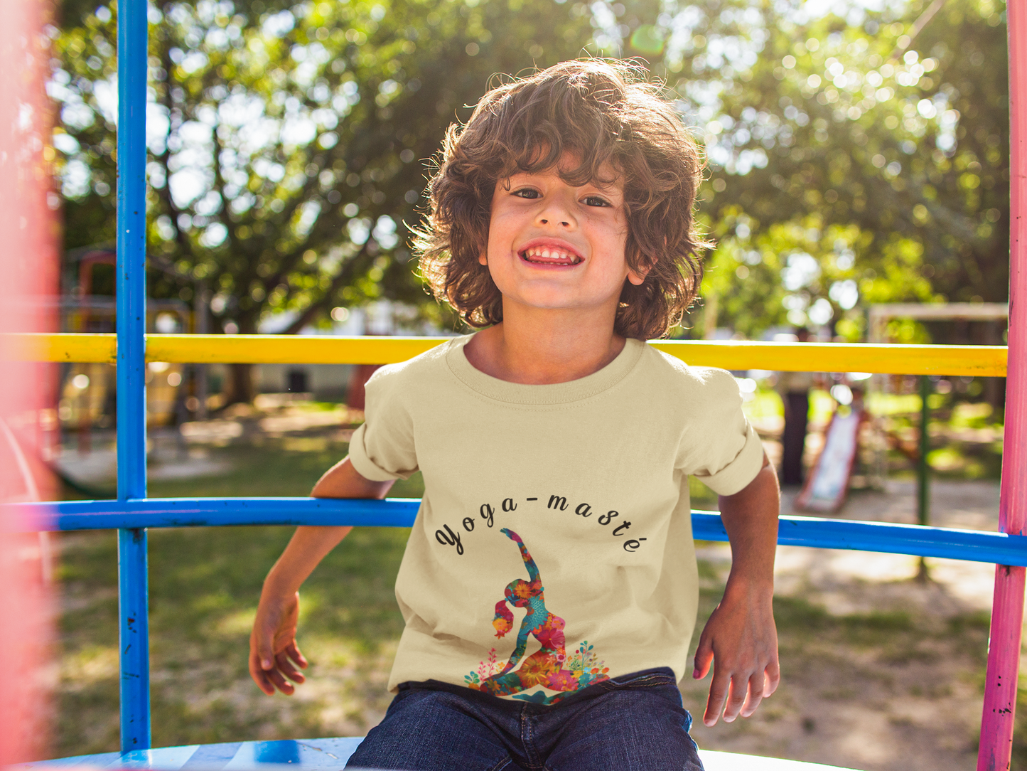 Yoga-masté Vibrant Yoga Tee for Kids I Yoga T-Shirt I Kids Yoga Wear I Colorful Gift for Young Yogis