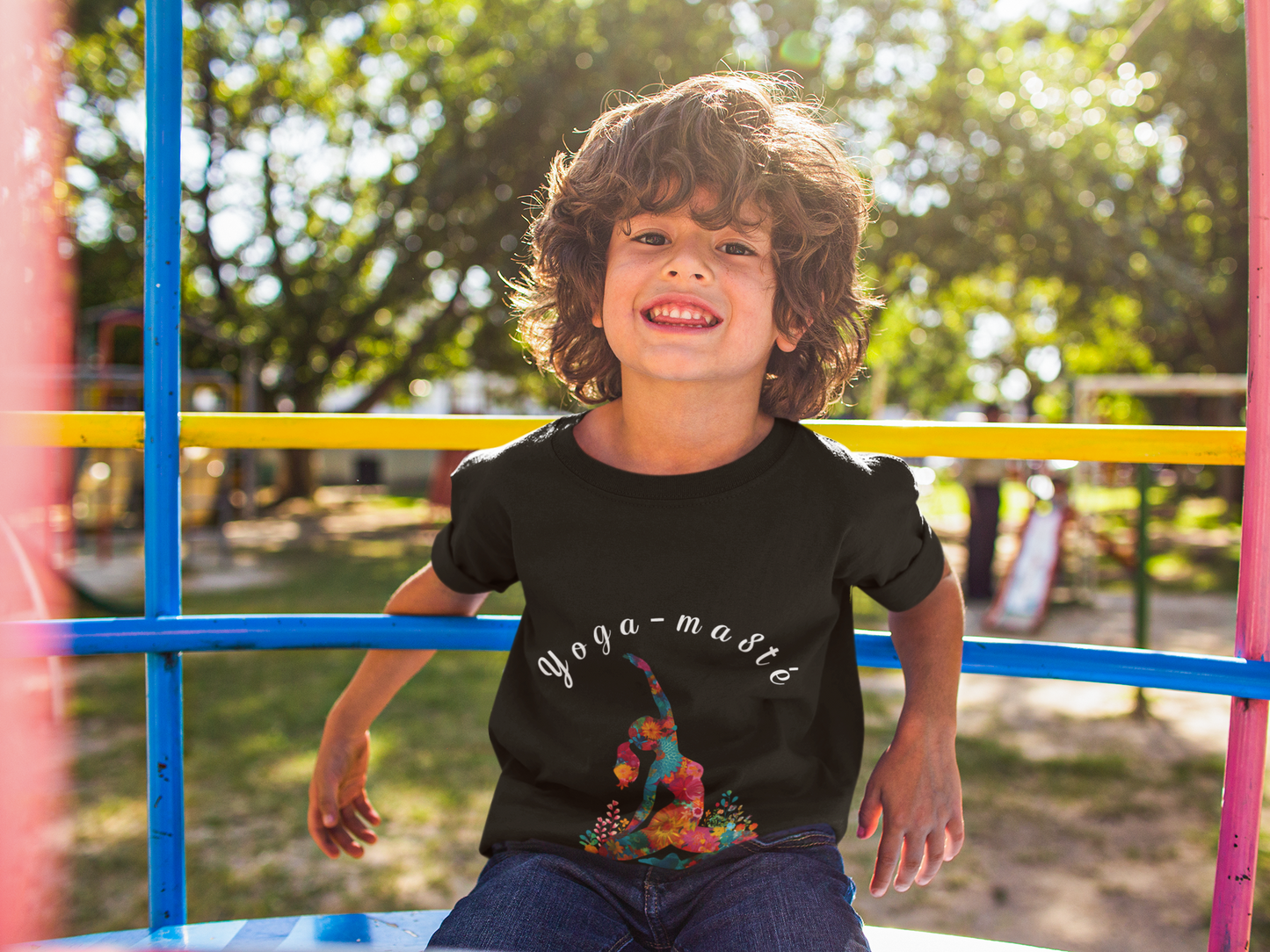 Yoga-masté Vibrant Yoga Tee for Kids I Yoga T-Shirt I Kids Yoga Wear I Colorful Gift for Young Yogis